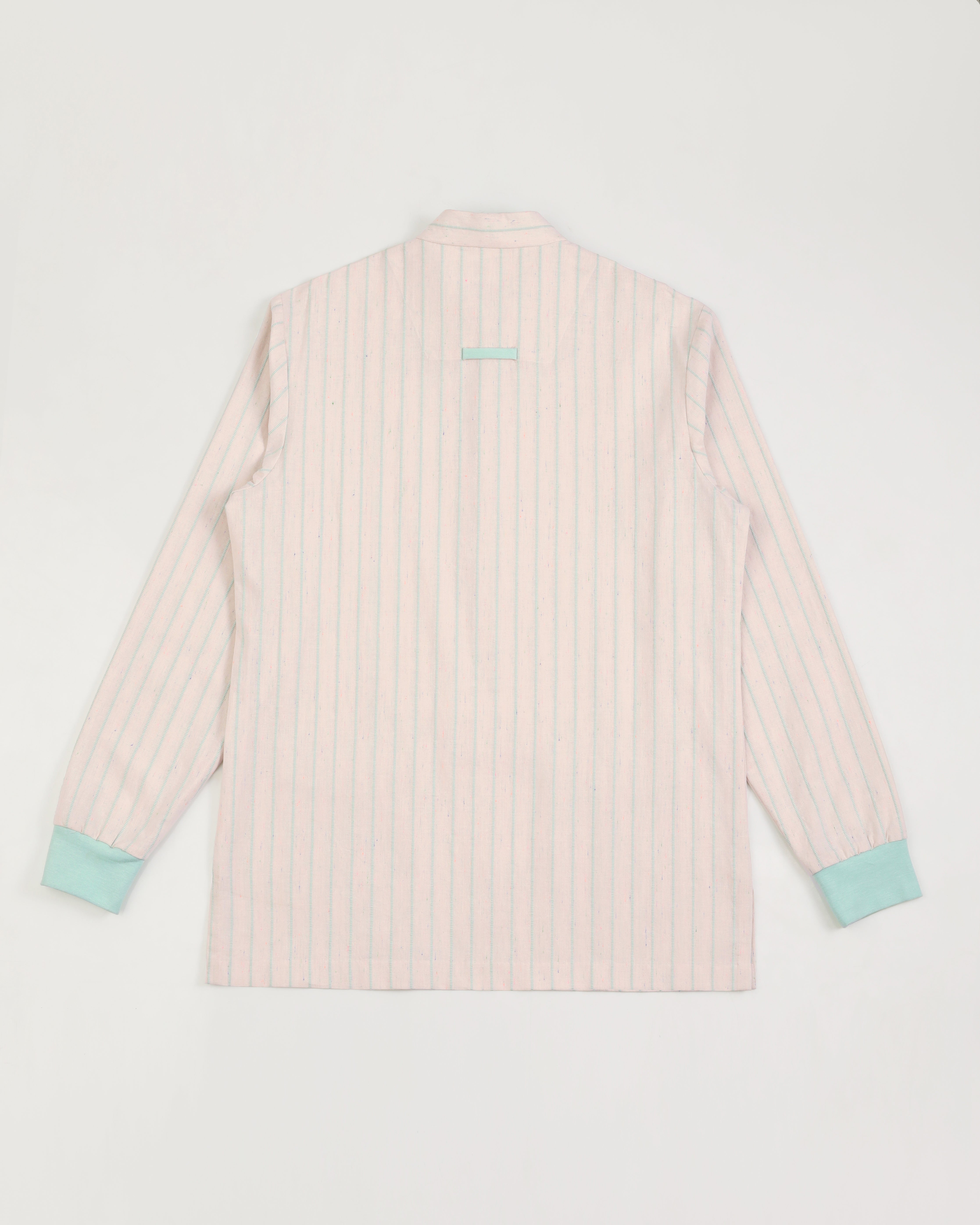 Orsay - Cotton Linen Shirt with Knitted Cuff - Sea Green