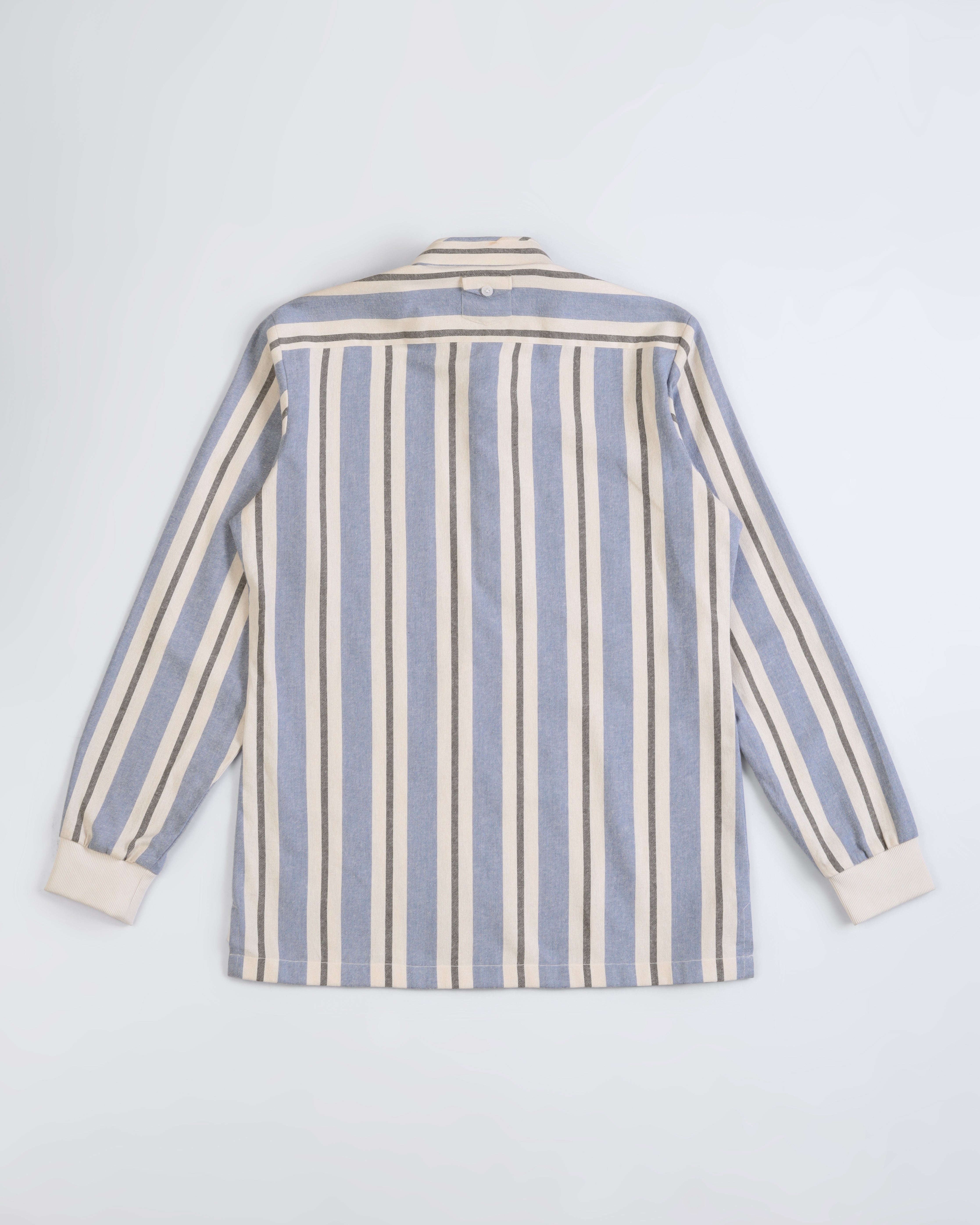 Daily Luxe Brushed Cotton Stripe Shirt - Light Blue