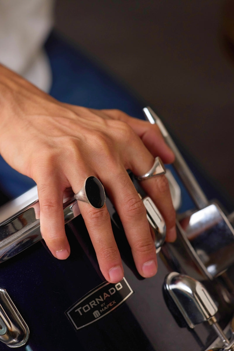 Classic Enamel Ring - Noir