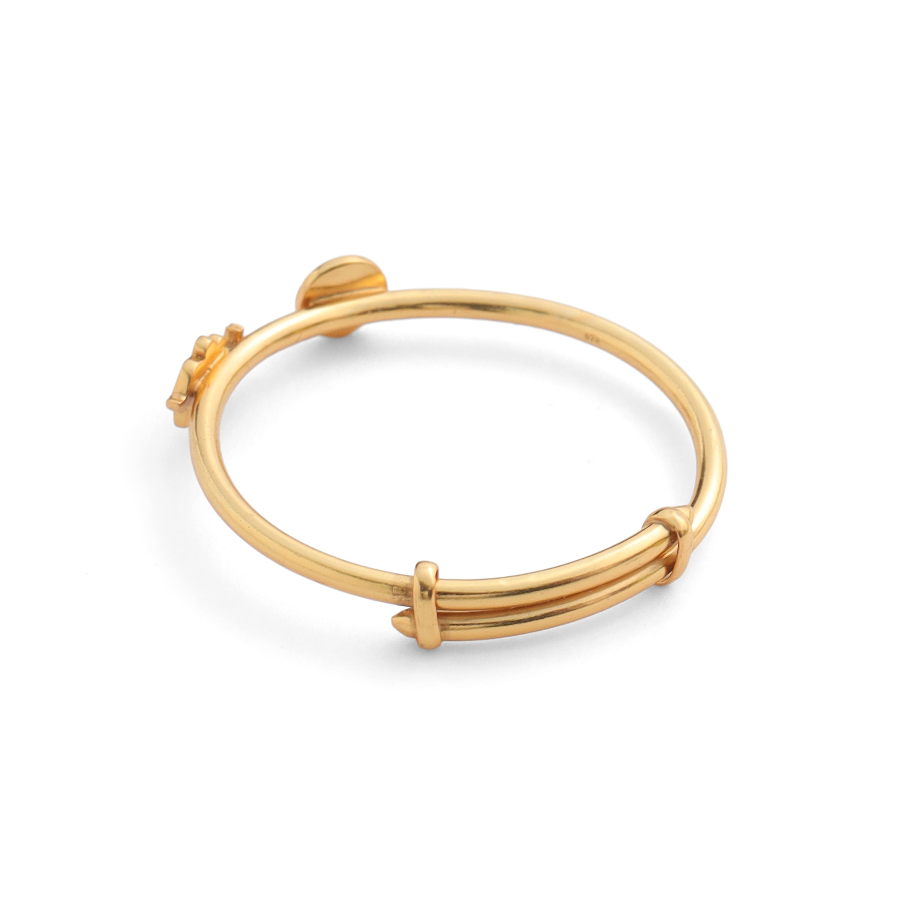 Adjustable Baby Bangle - Elephant & Evil Eye - Pink