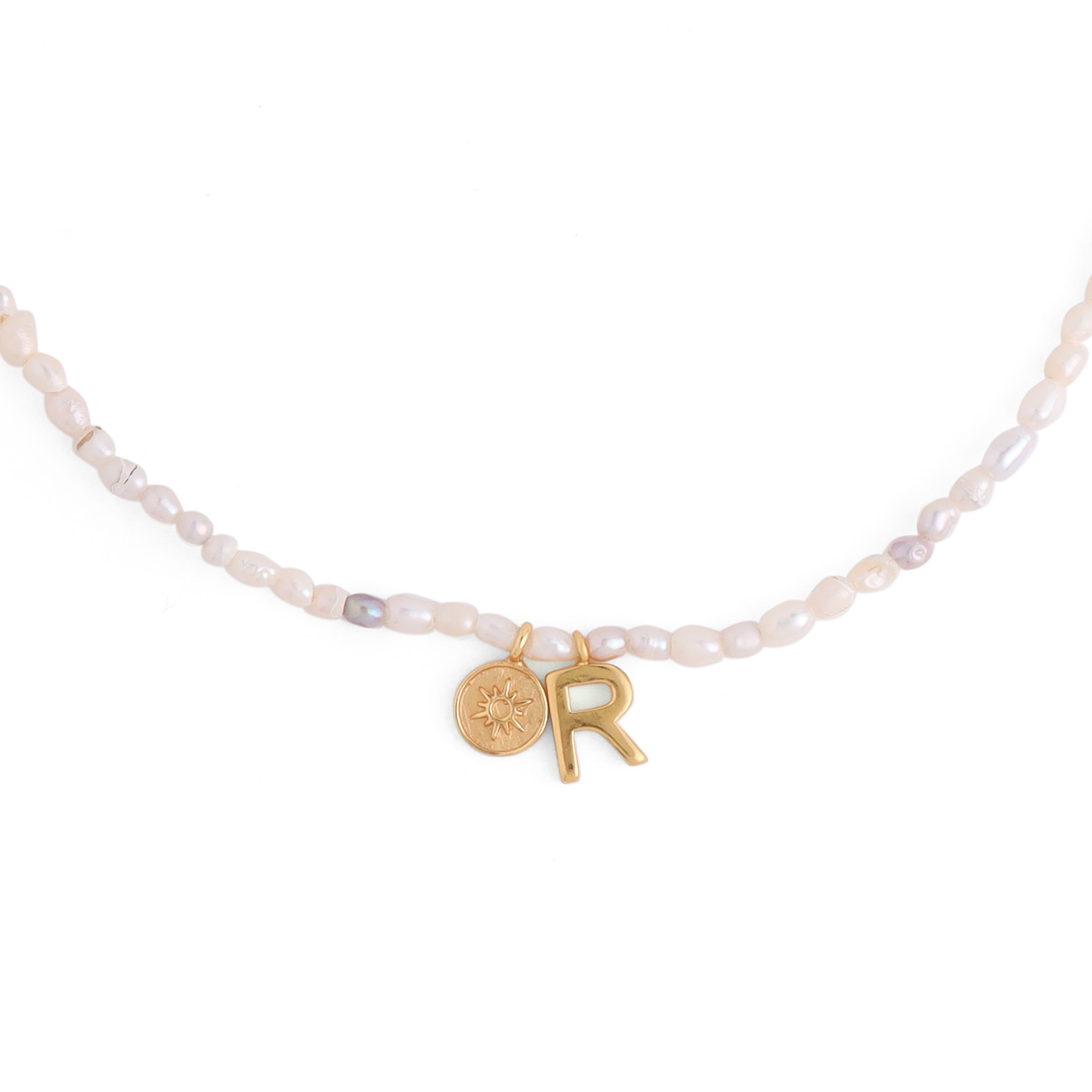 Sol Baroque pearl initial neckchain