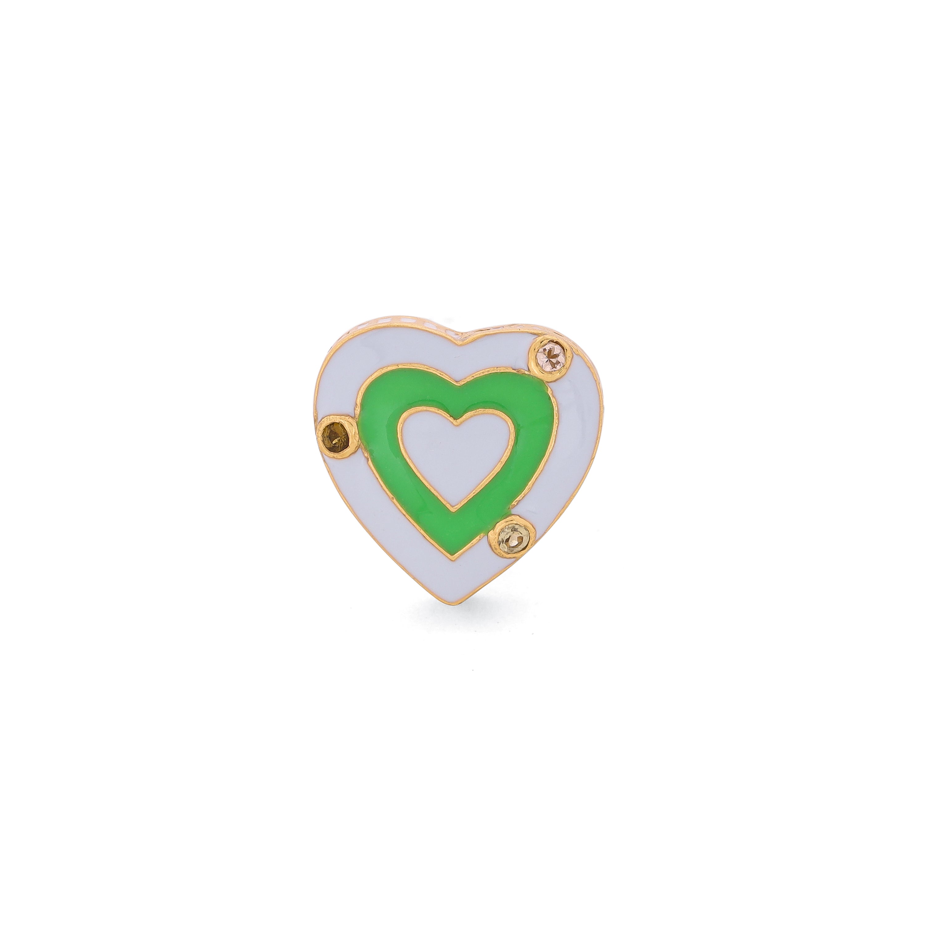 Heart Palma Ring - Dove Blue & Lawn green