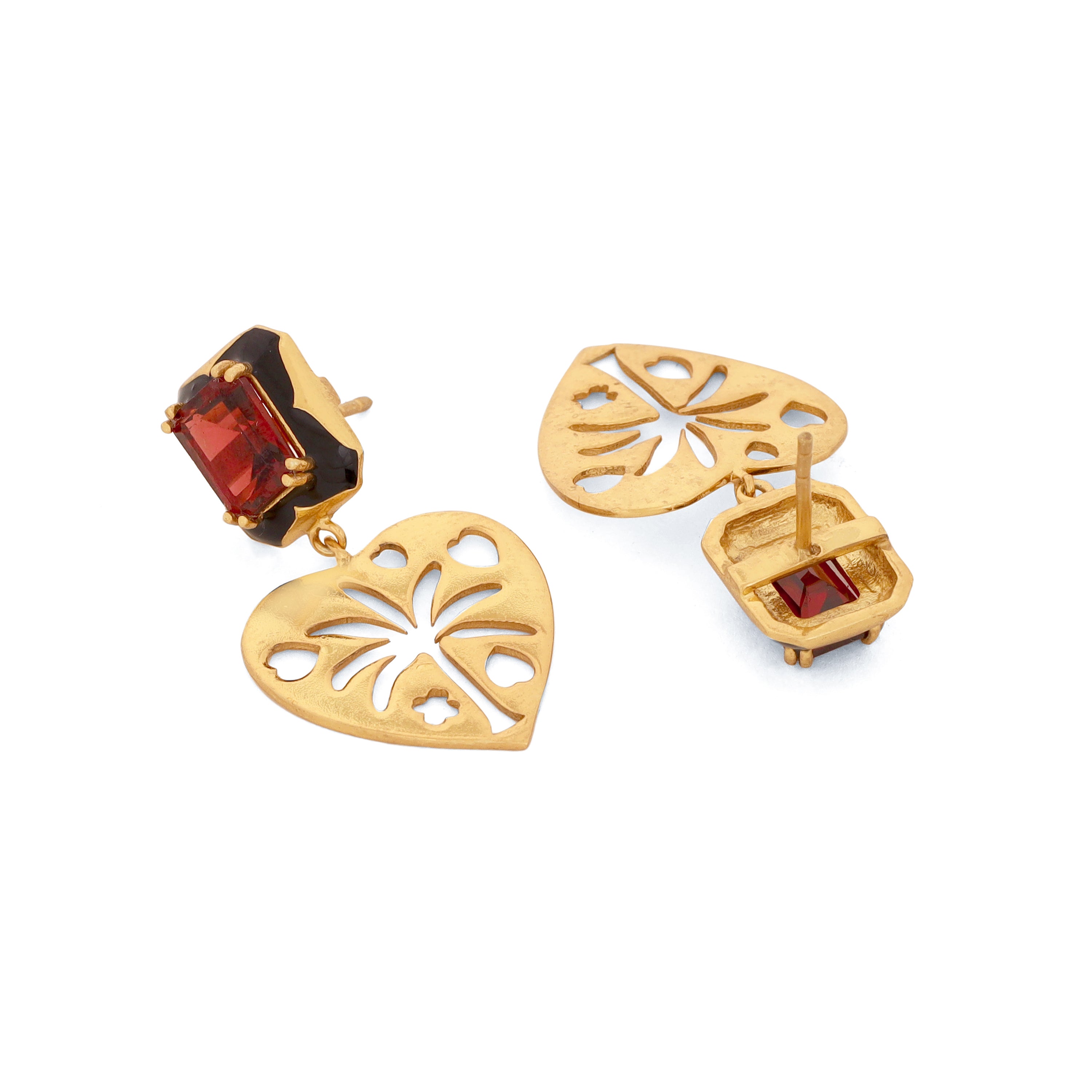 Sora Palma Earrings - Garnet