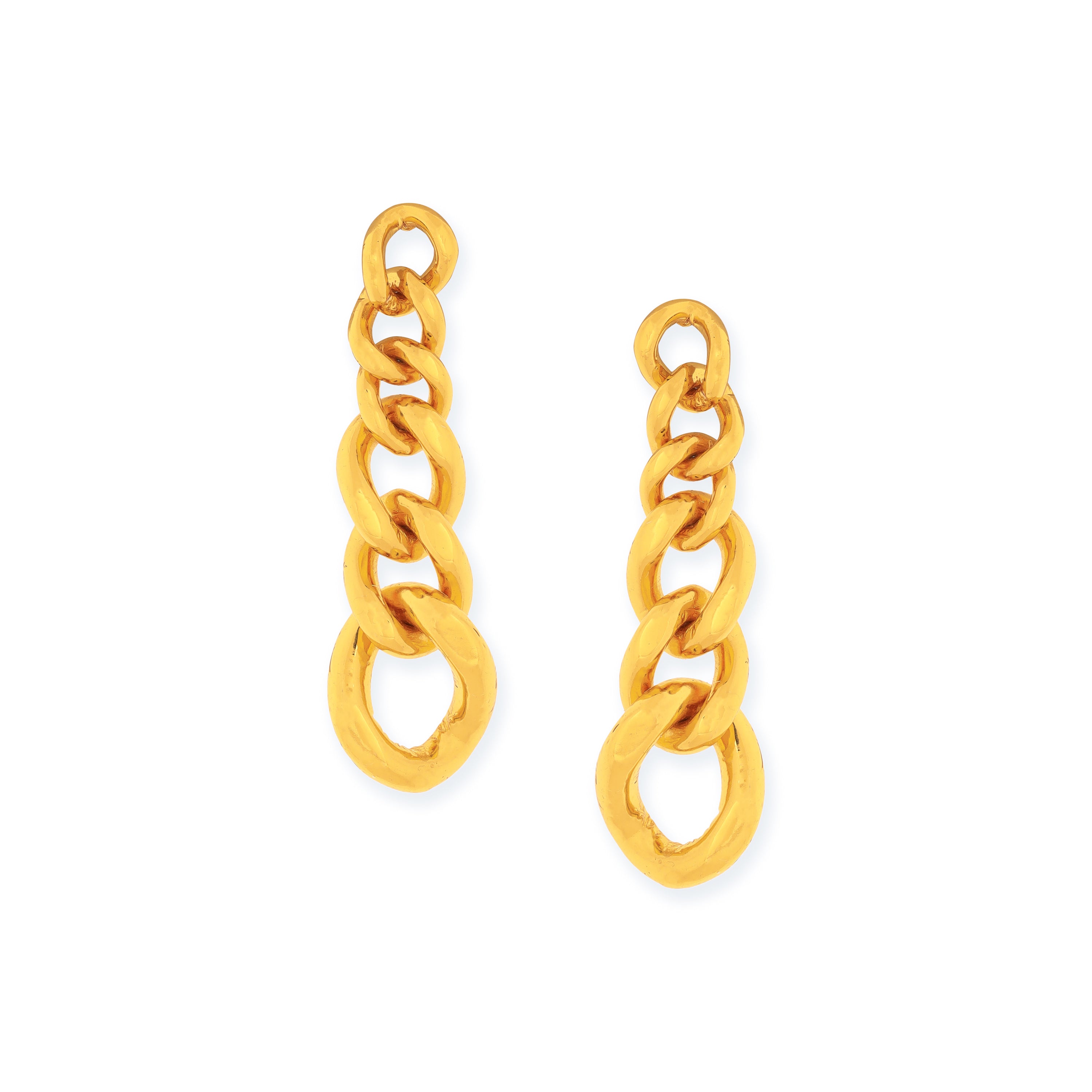 Vault Chain Earrings - Gold