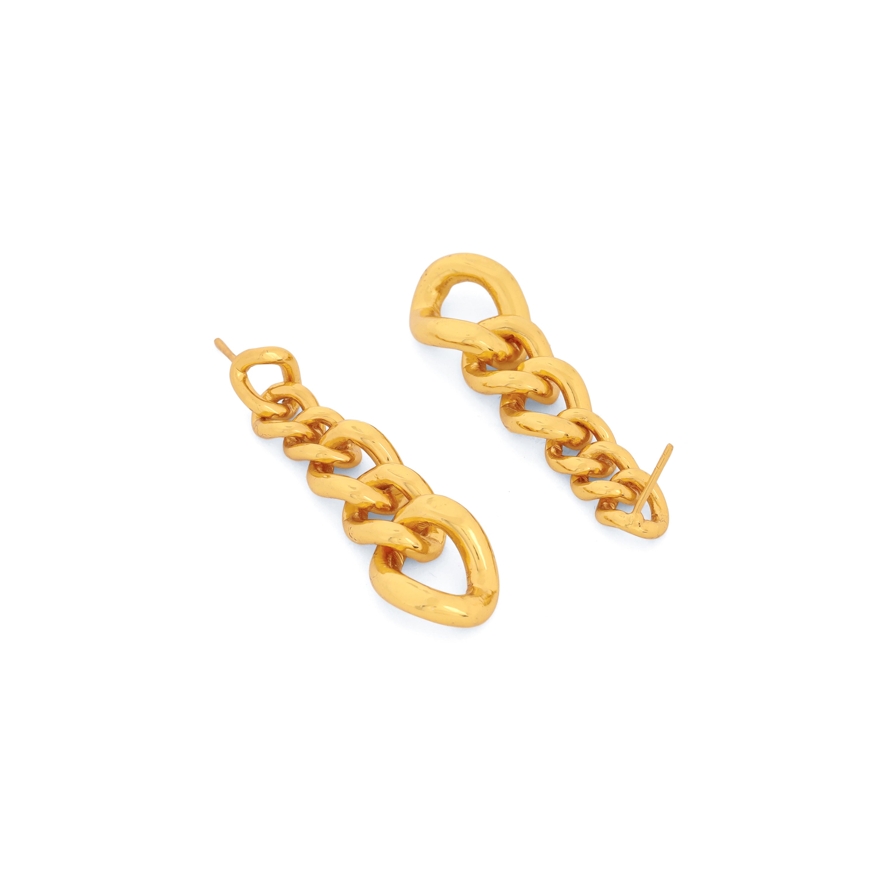 Vault Chain Earrings - Gold