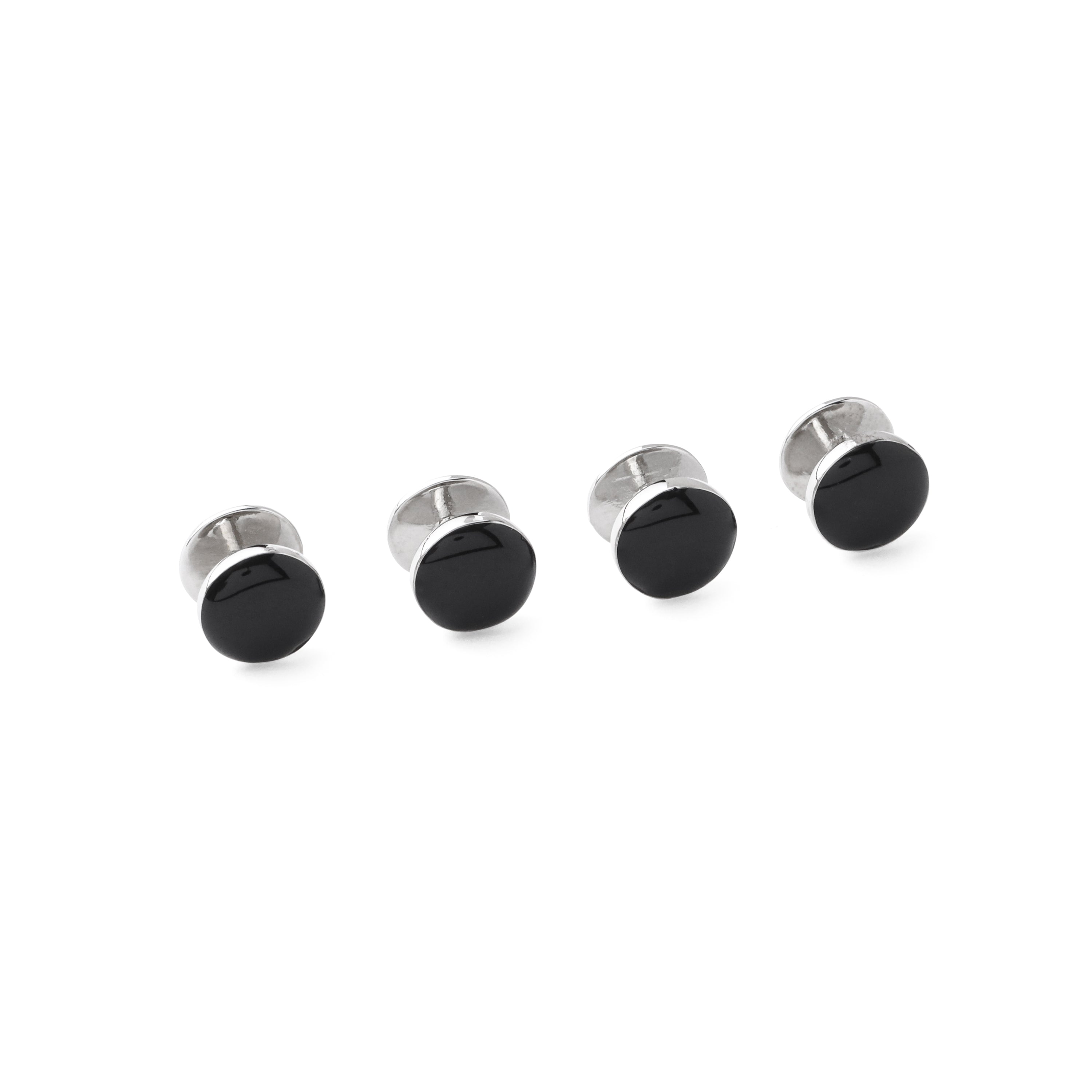 Classic Enamel Shirt Stud - Black (Set of 4)