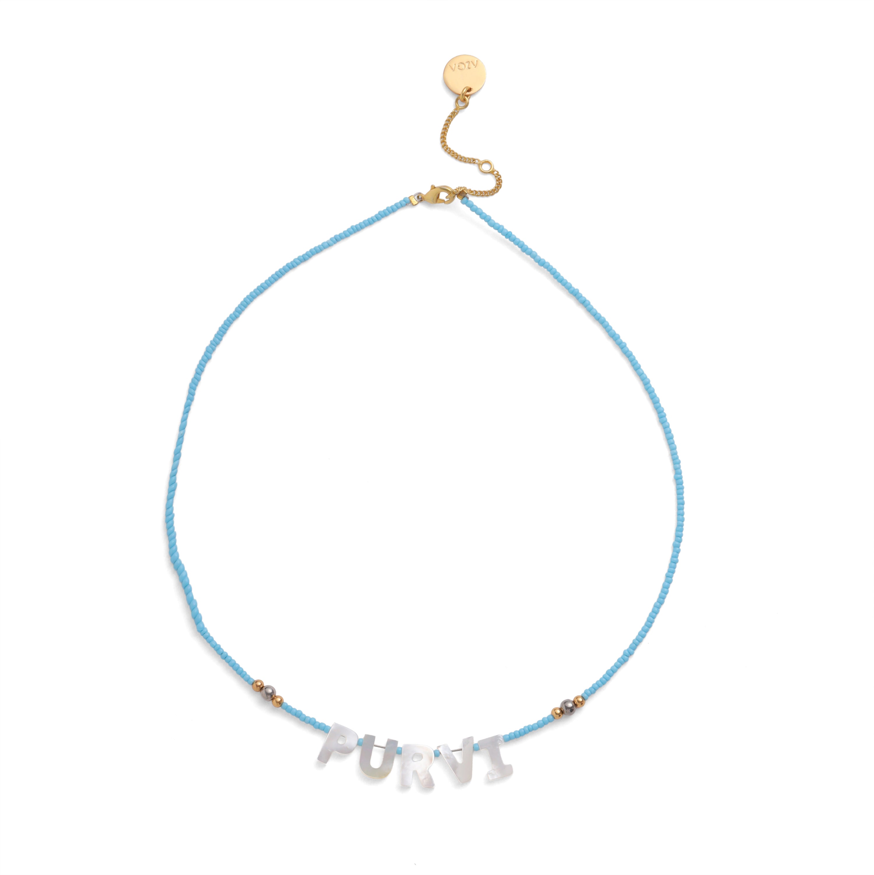Name Necklace - Aqua