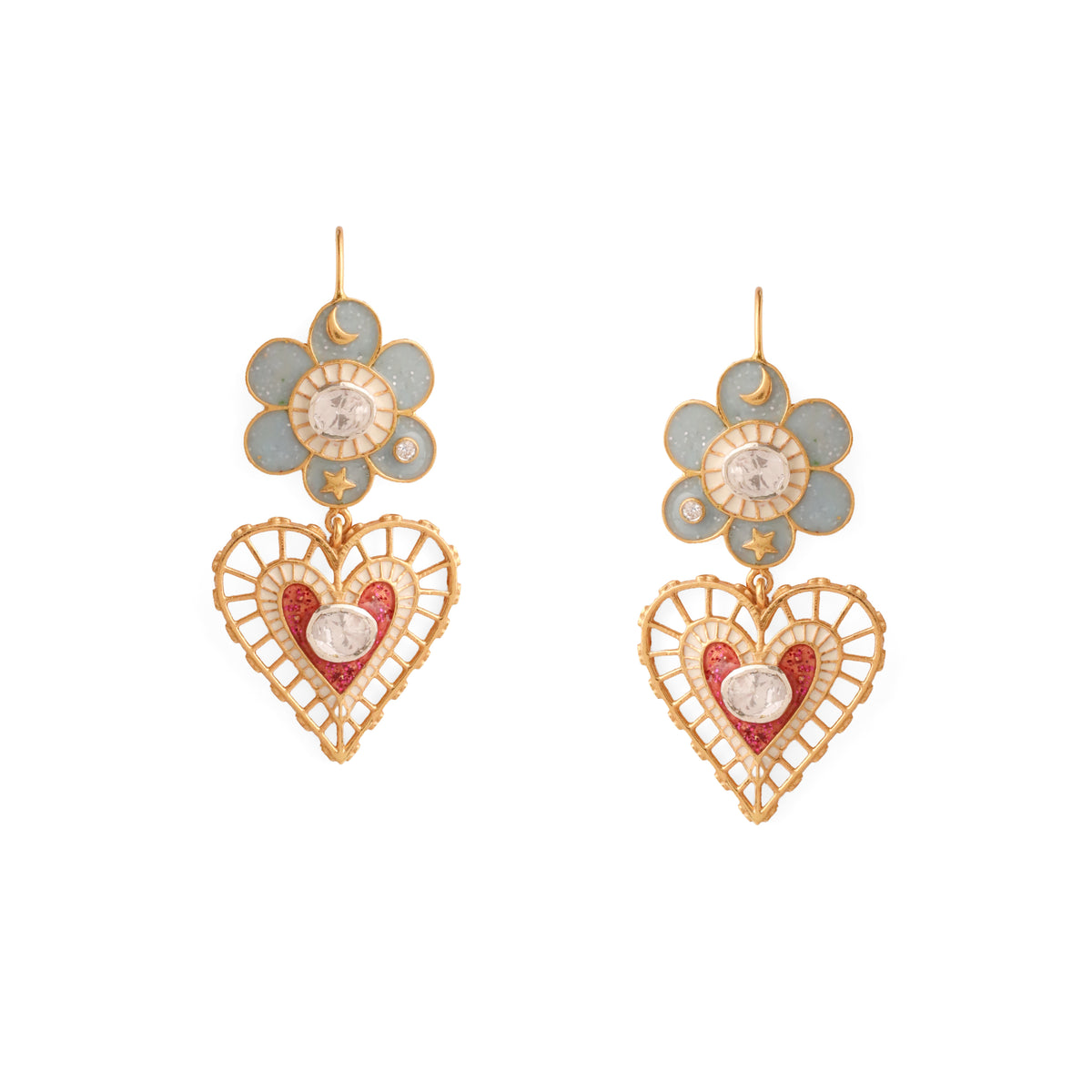 Pomelia Heart Dangling Earrings