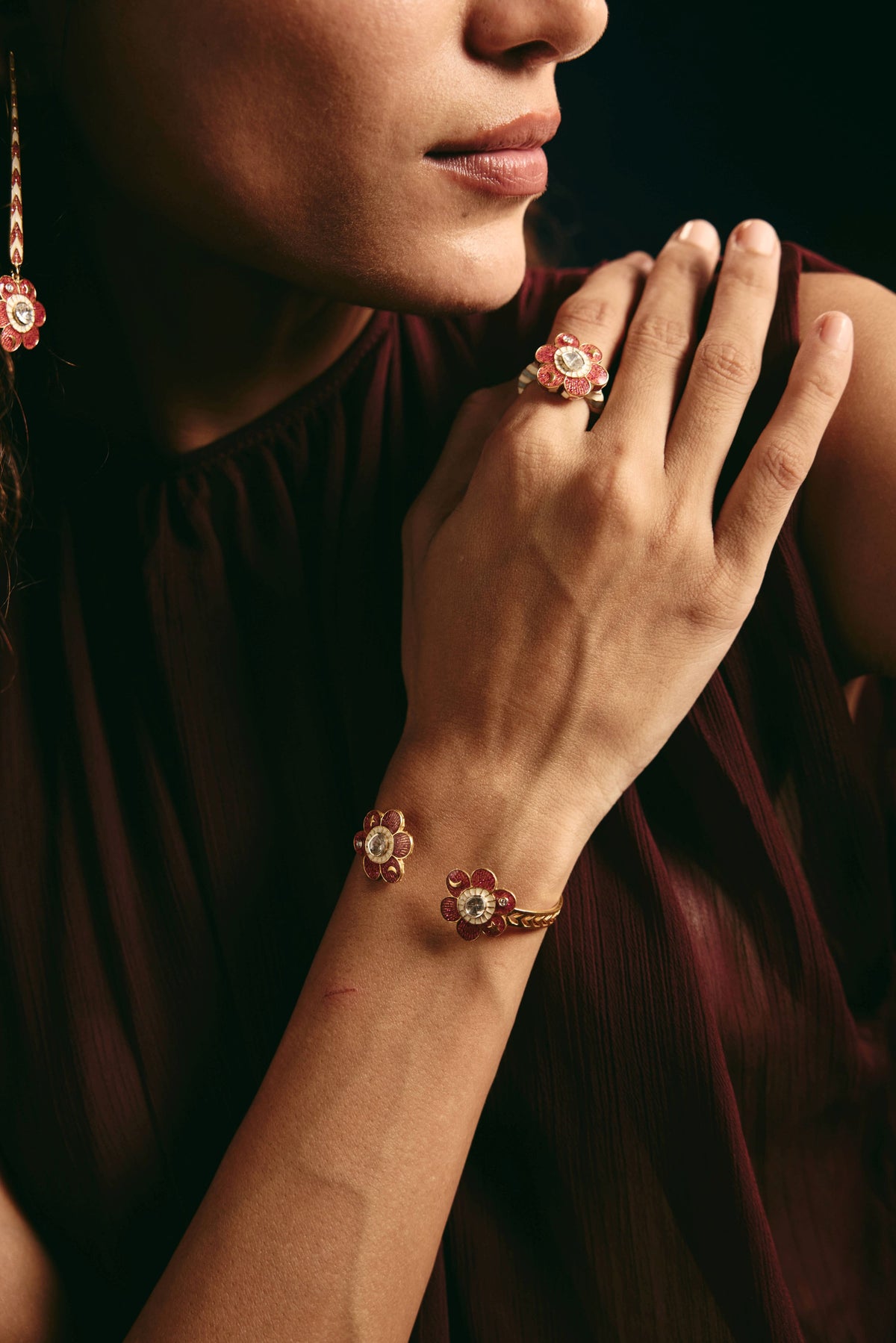 Pomelia Open Cuff - Pink