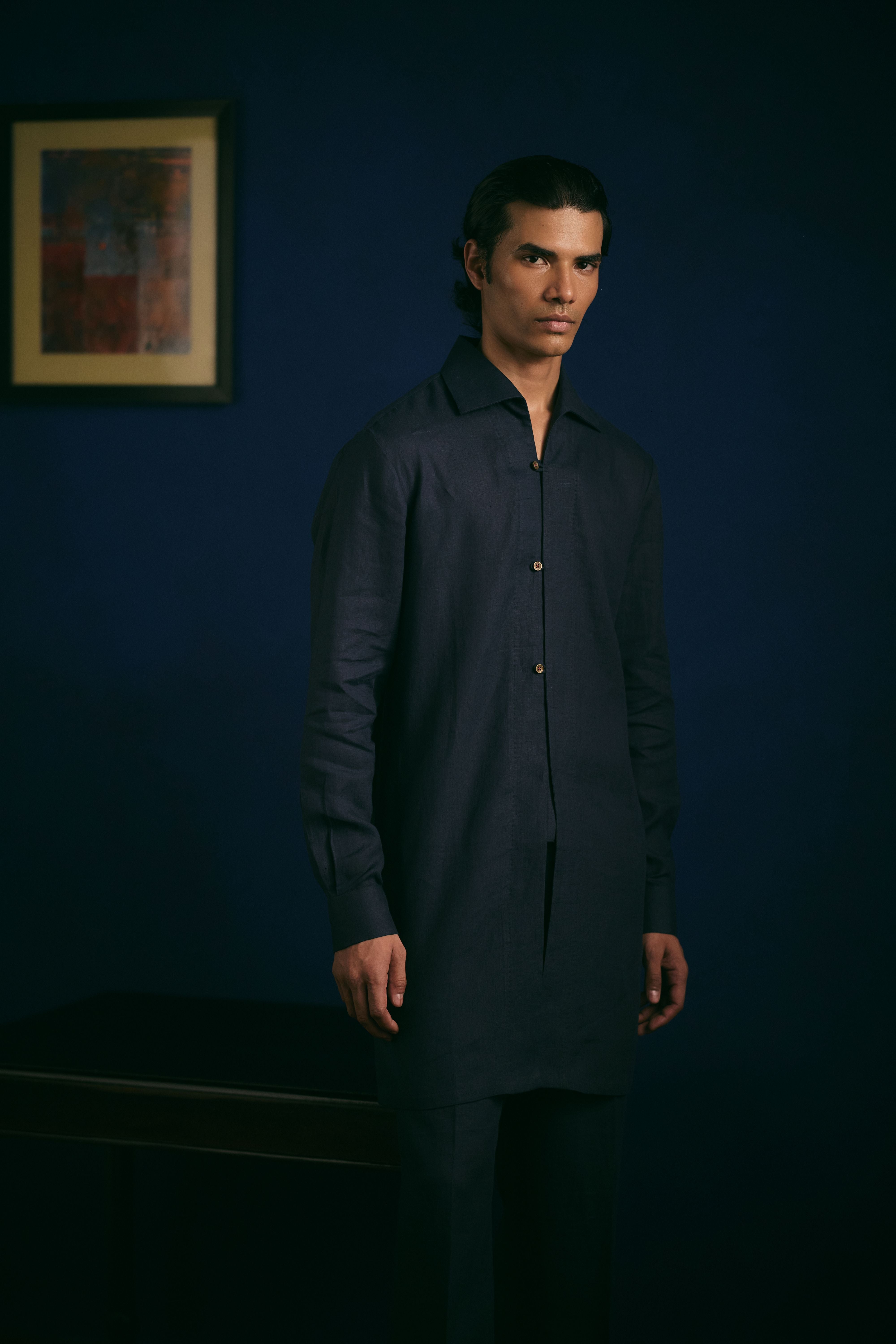 Resort Kurta Set - Navy