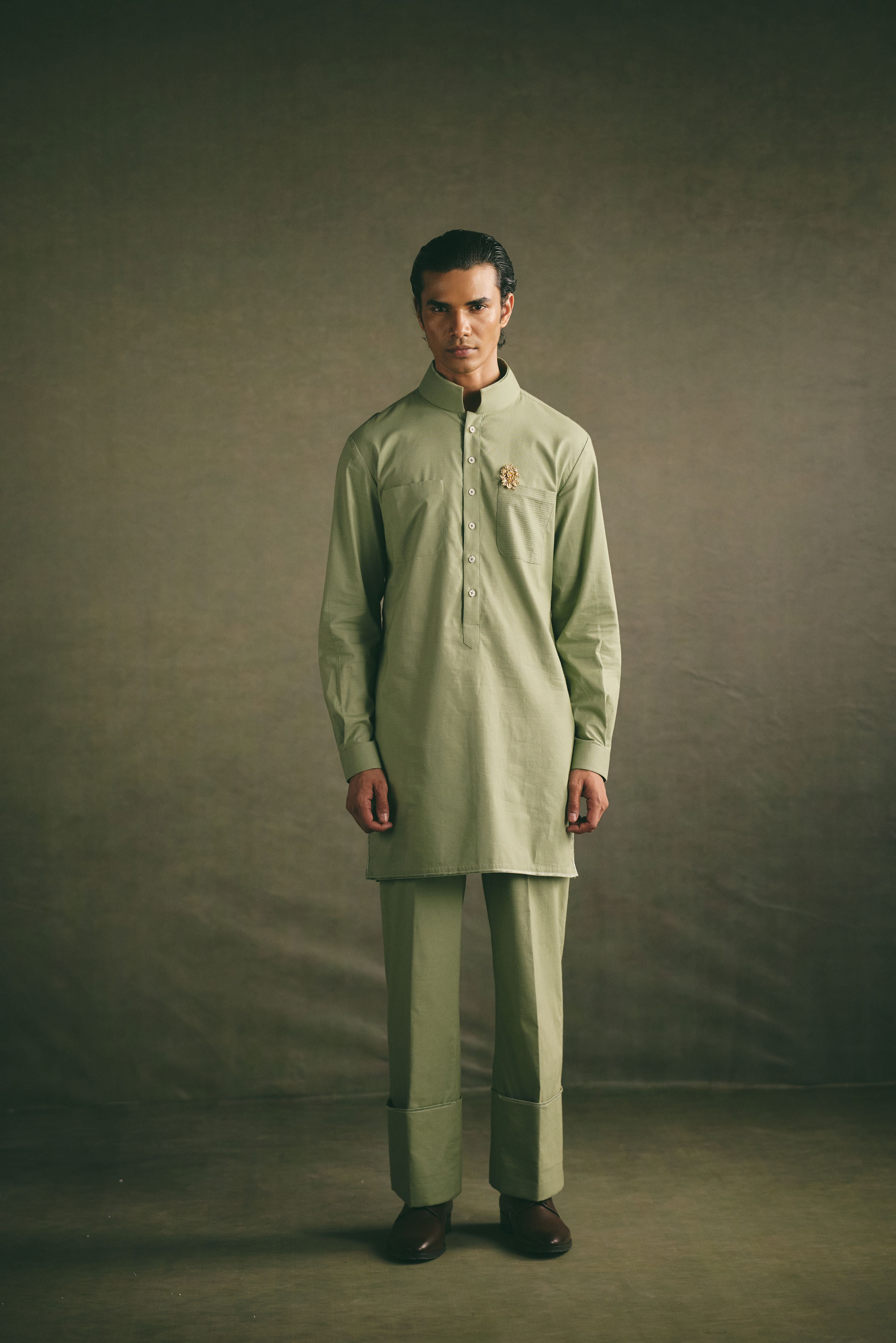 Classic Kurta Set - Sage Green