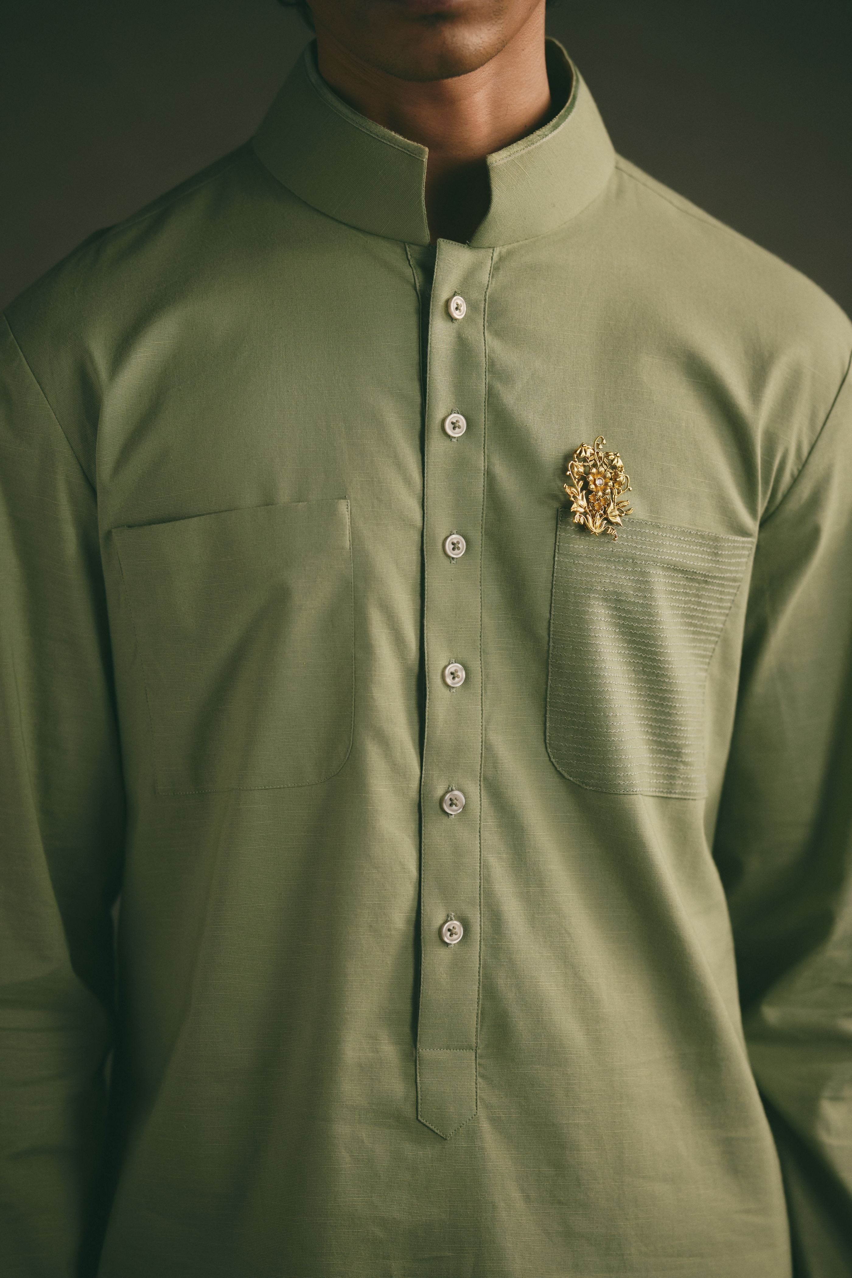 Classic Kurta Set - Sage Green