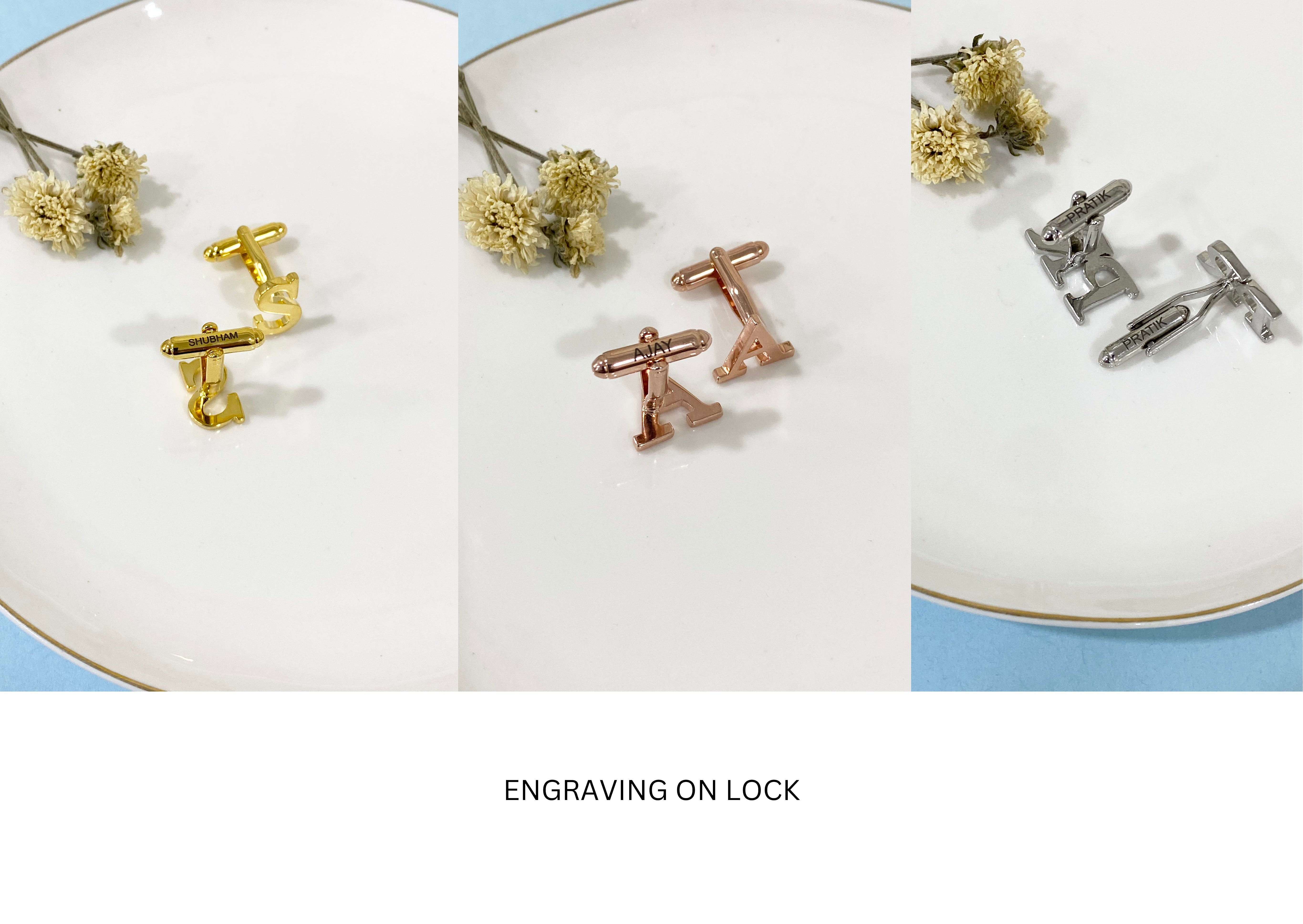 Individual Initial Cufflinks with Engraving