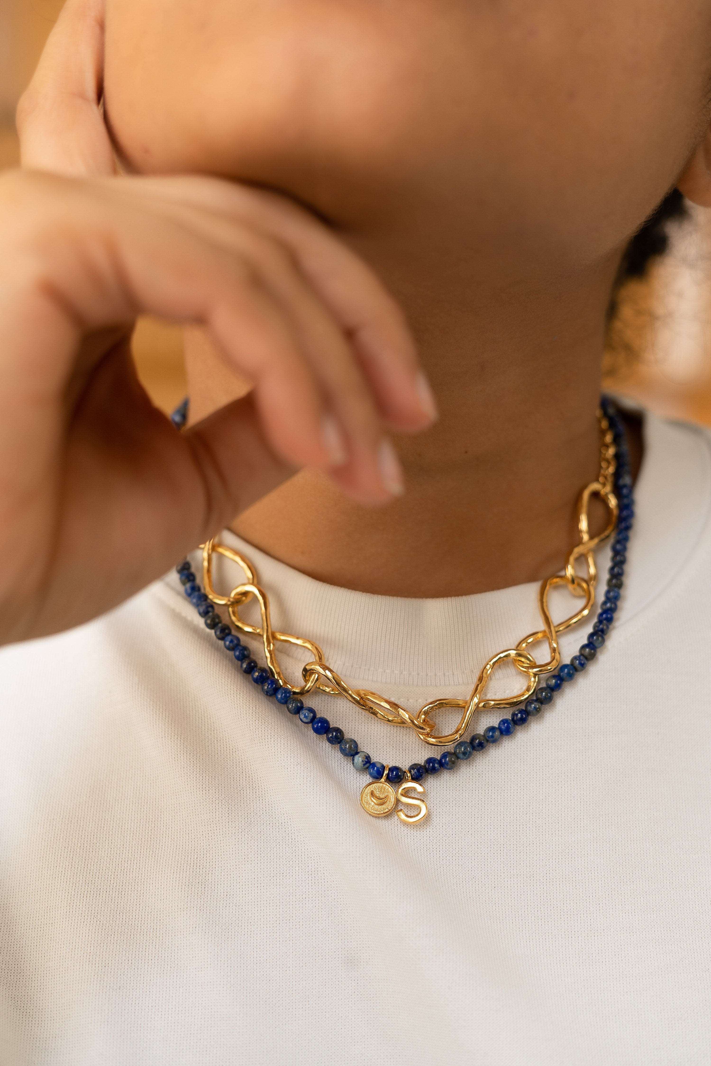 Luna Lapis initial neckchain