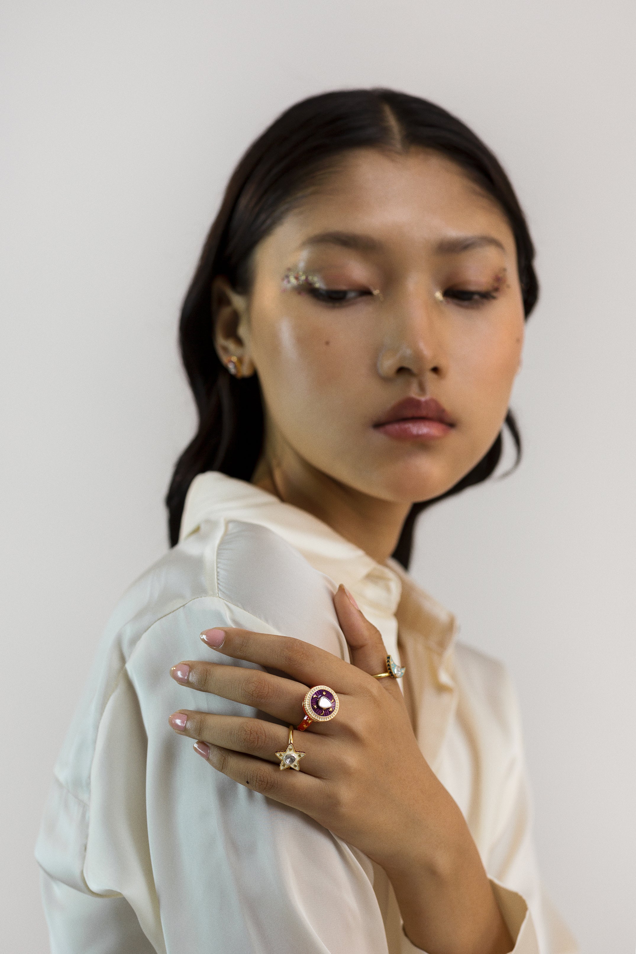 Chand Sitara Hamsa Polki Ring