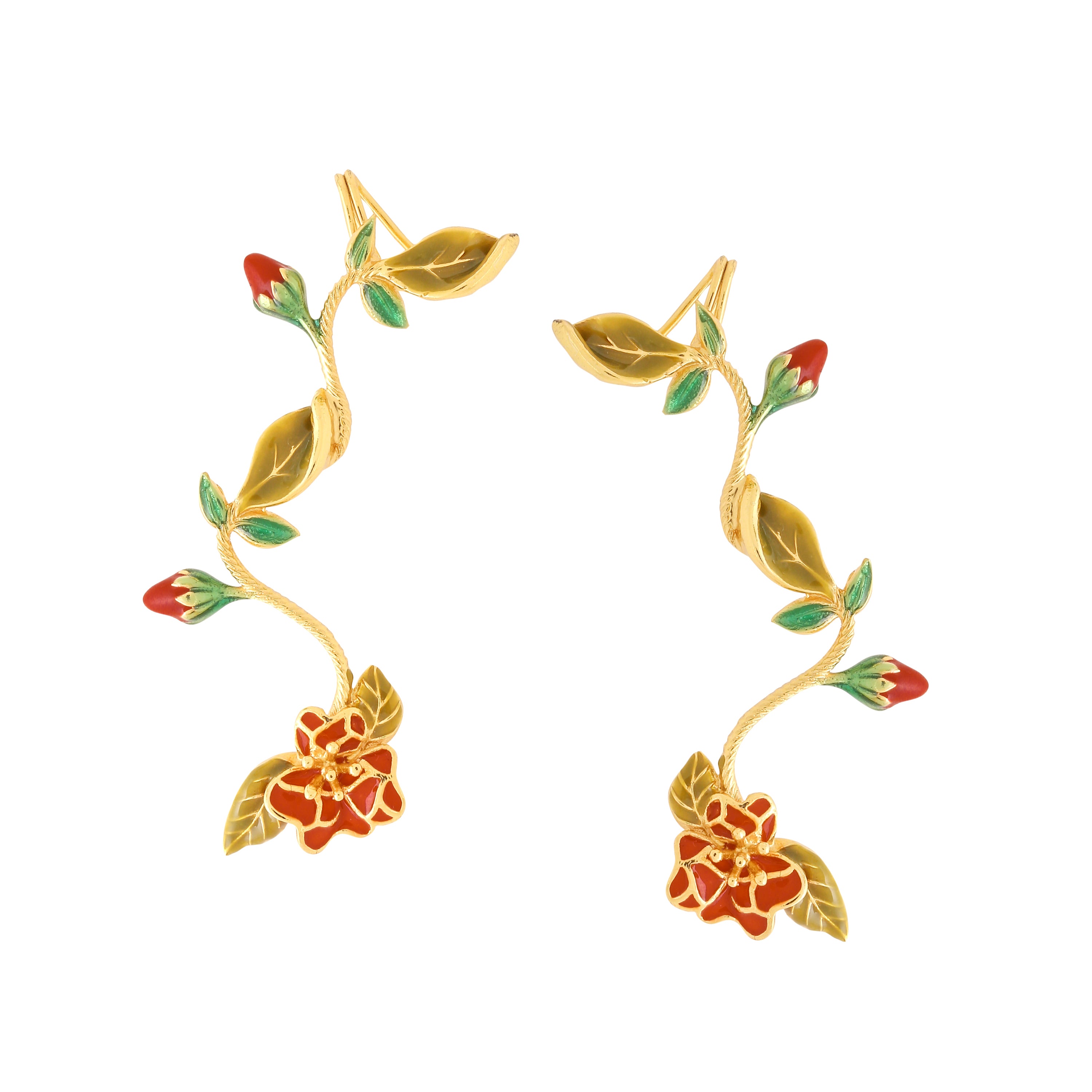 Mini spring ear cuff - Deep Rouge