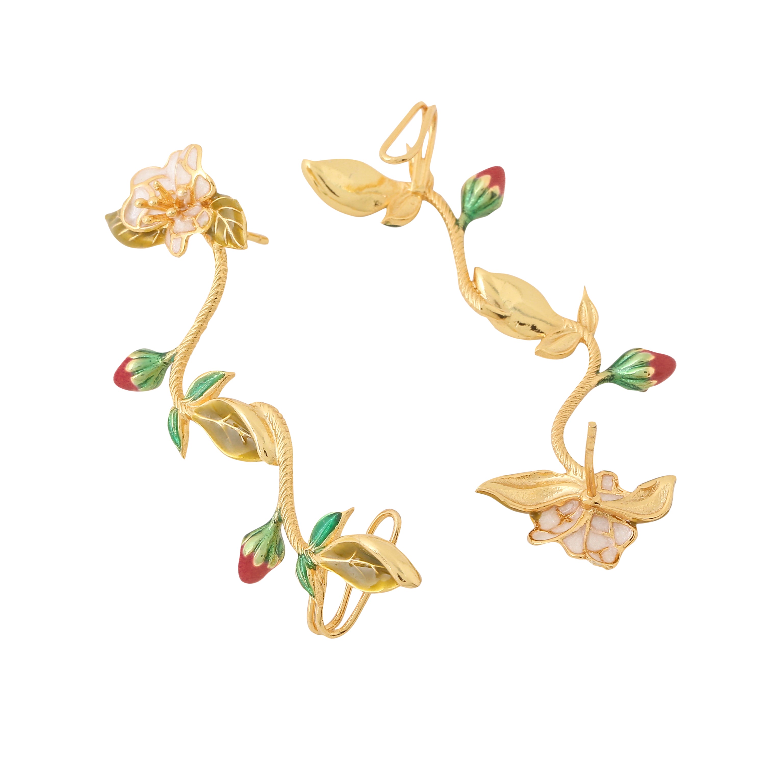 Mini spring ear cuff - Pearl white
