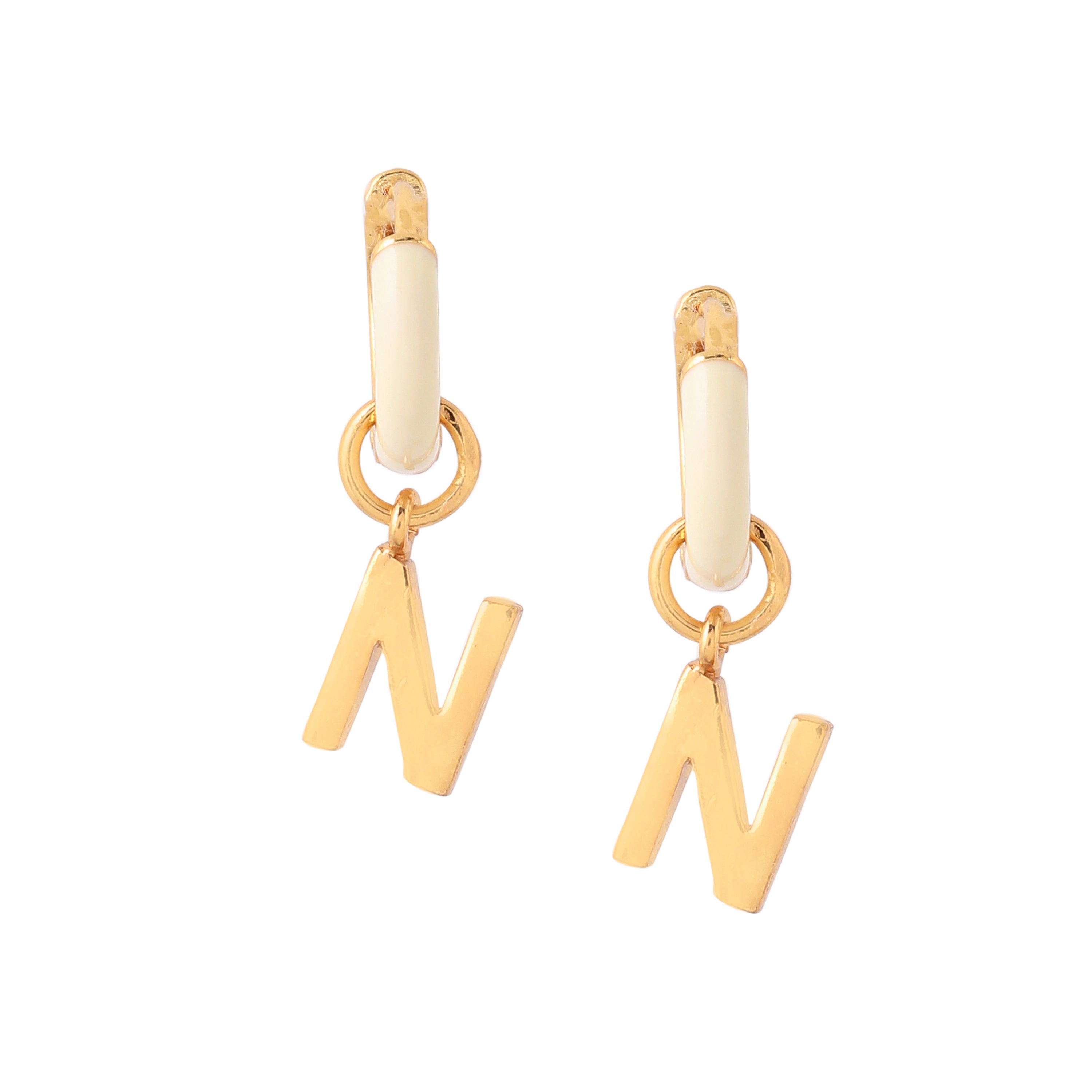 Loco Initial Mini Hoops - Ivory