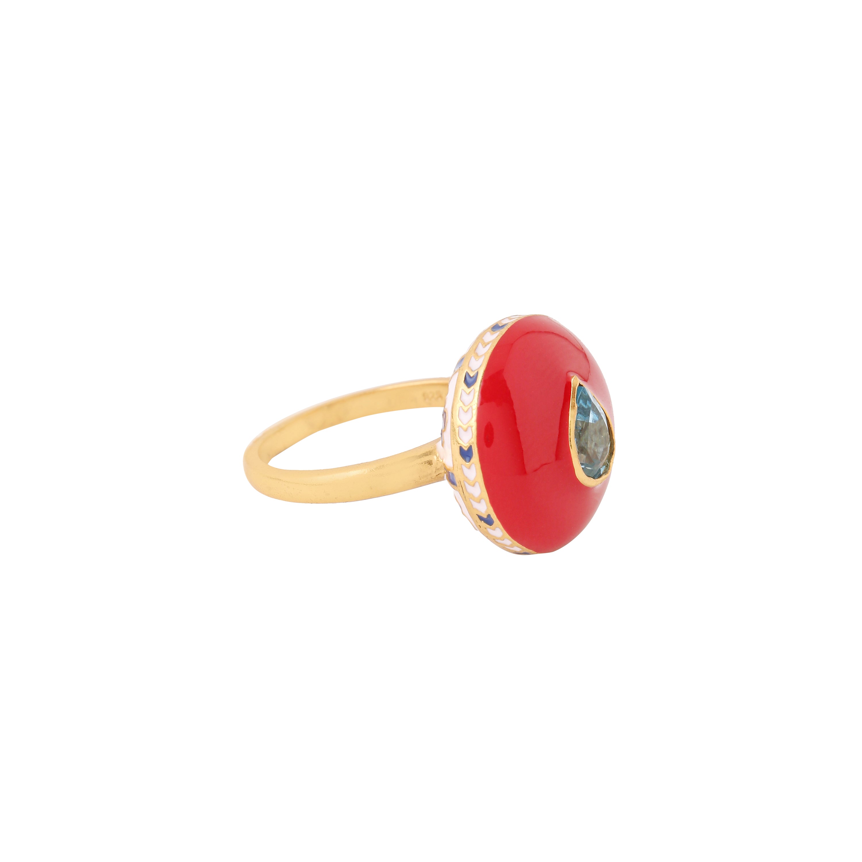 Parakeet Ring - Crimson & Soft Pink