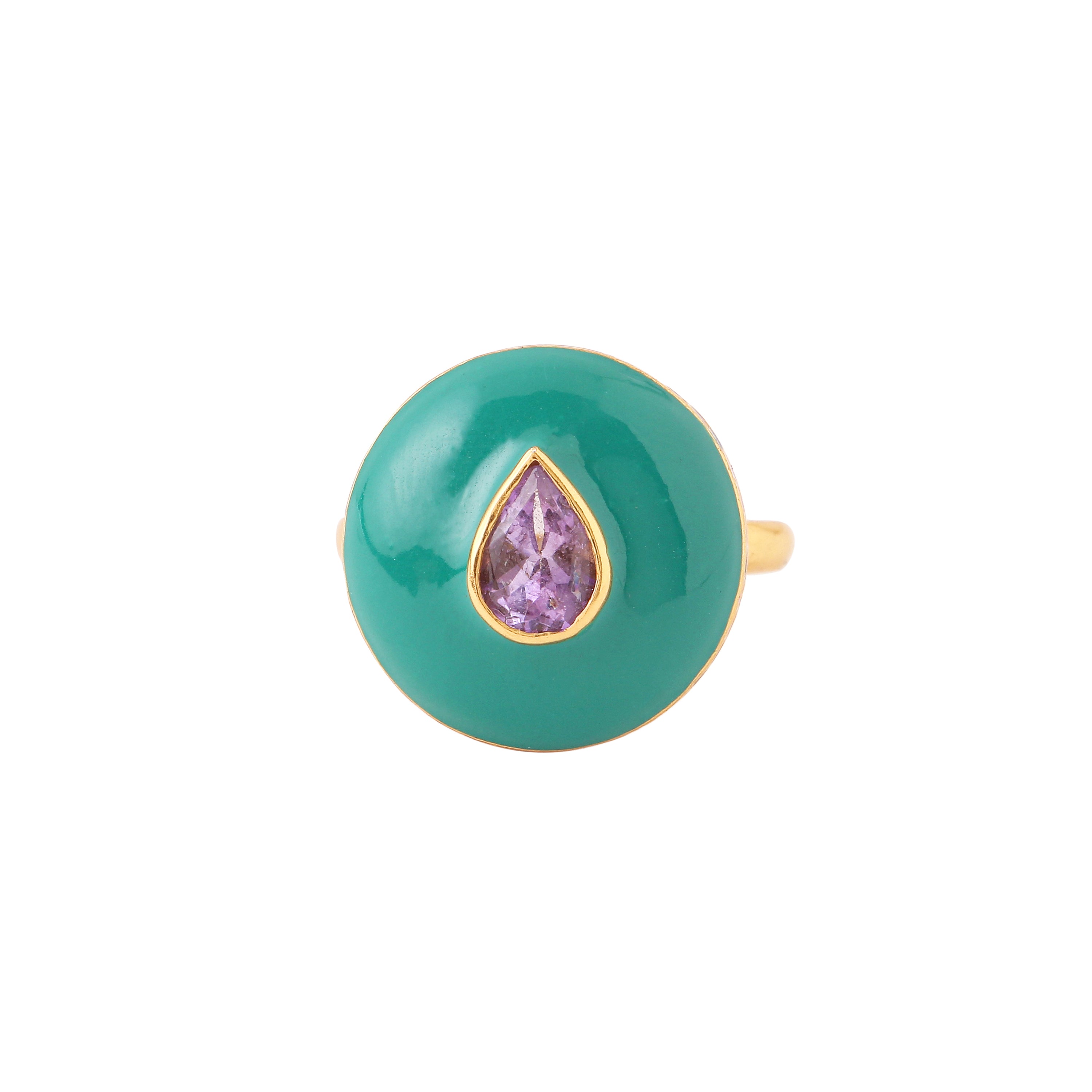 Parakeet Ring - Jungle green & Lavender