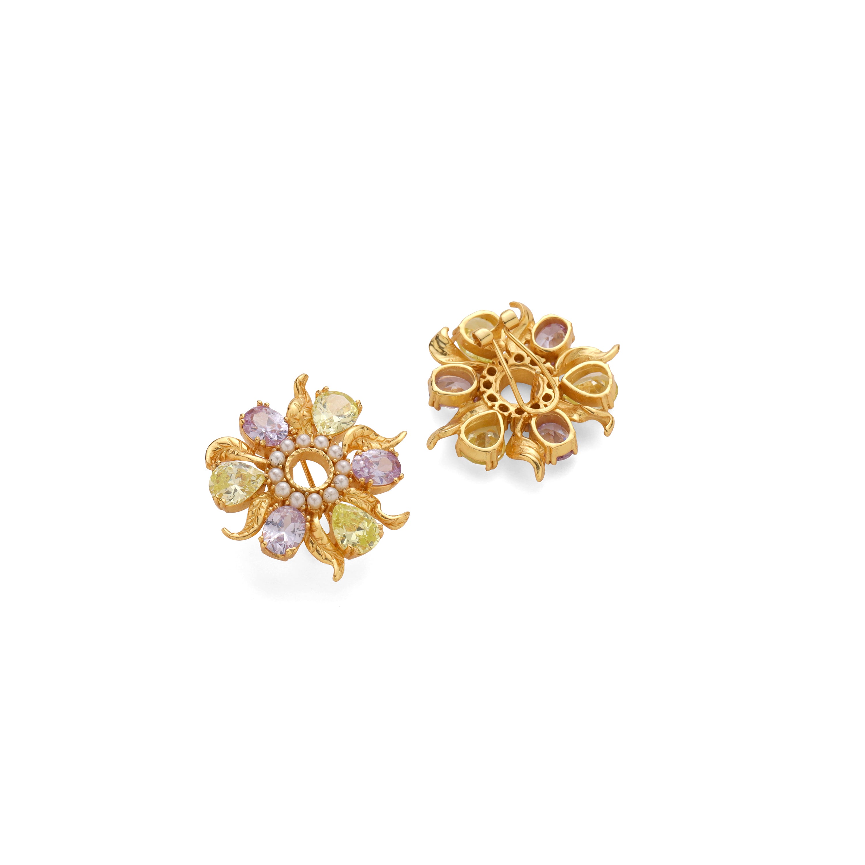 Spring Round stud - Crystal