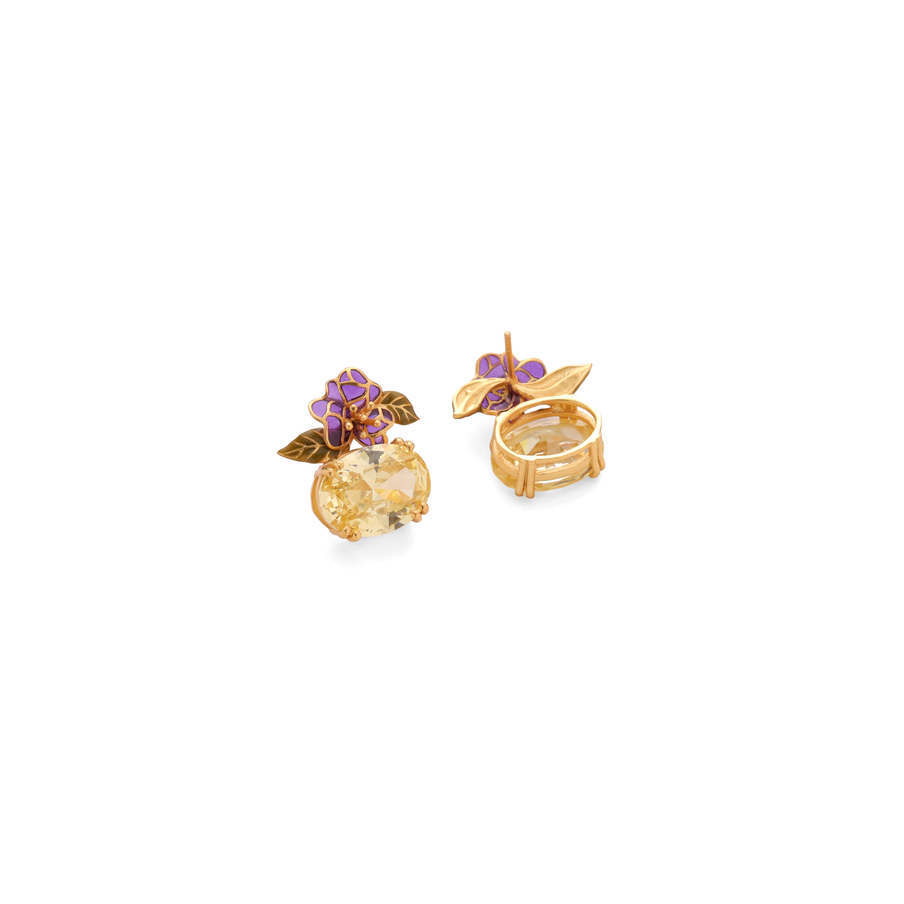 Spring ear stud - Crystal