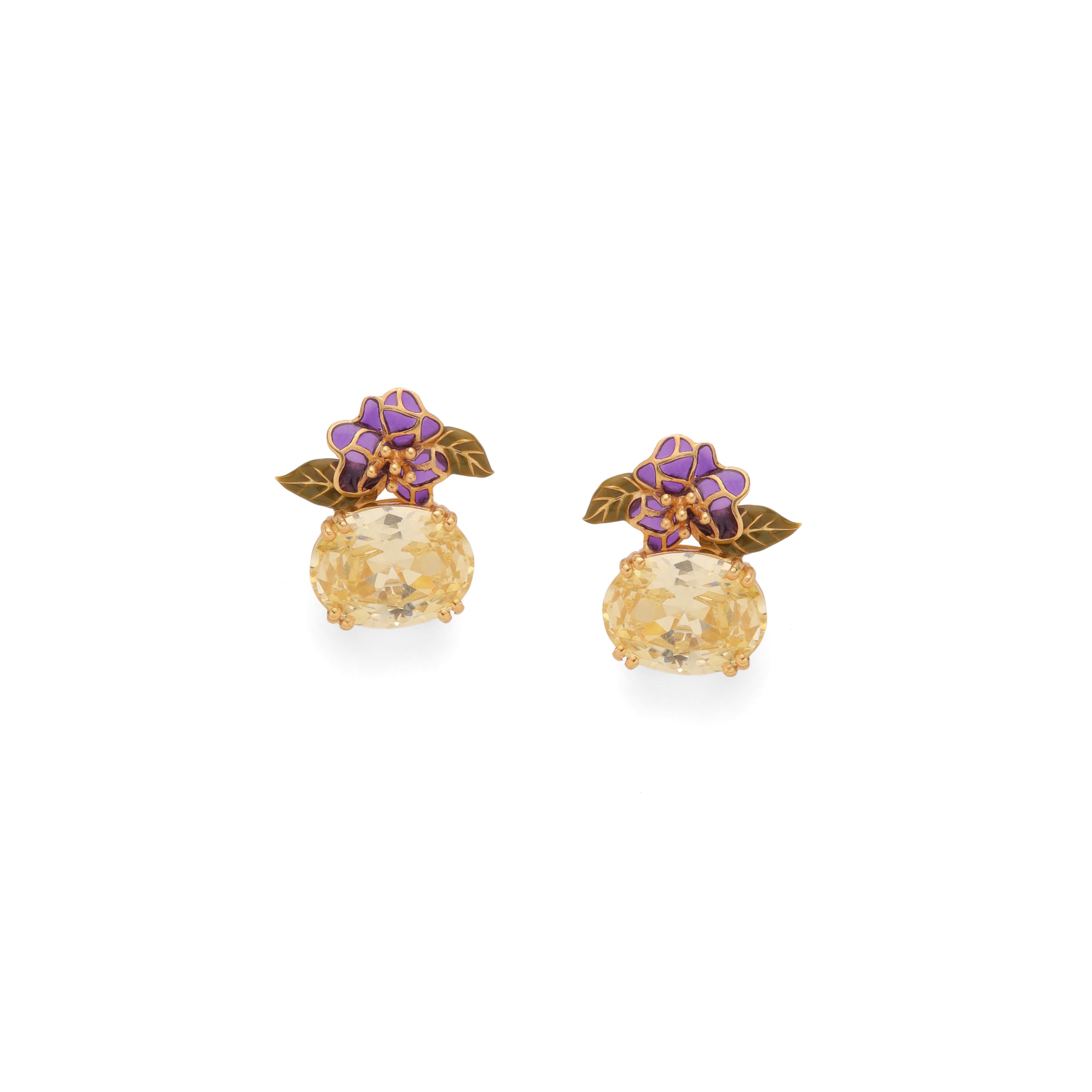 Spring ear stud - Crystal