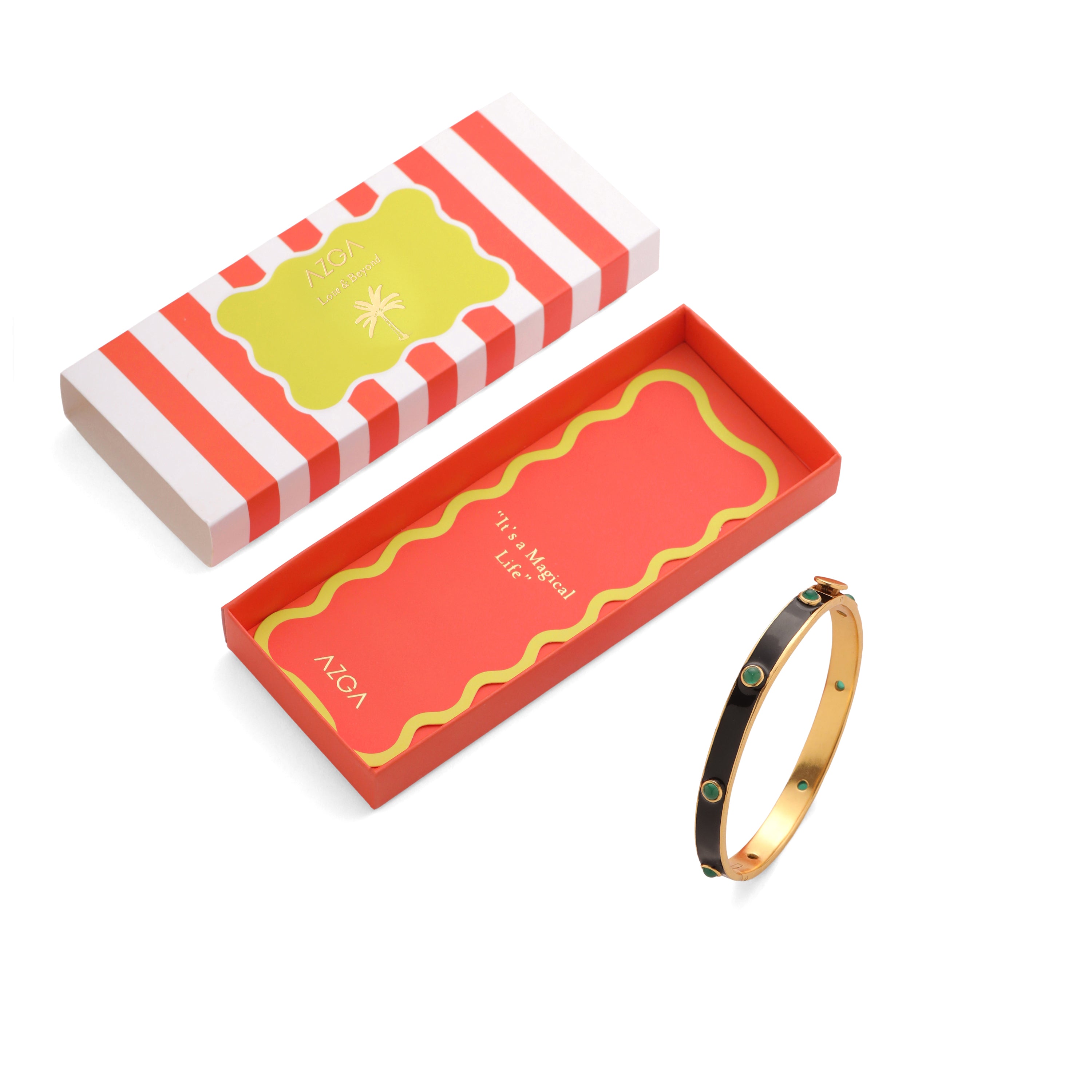 Classic Adjustable Enamel Bangle - Black