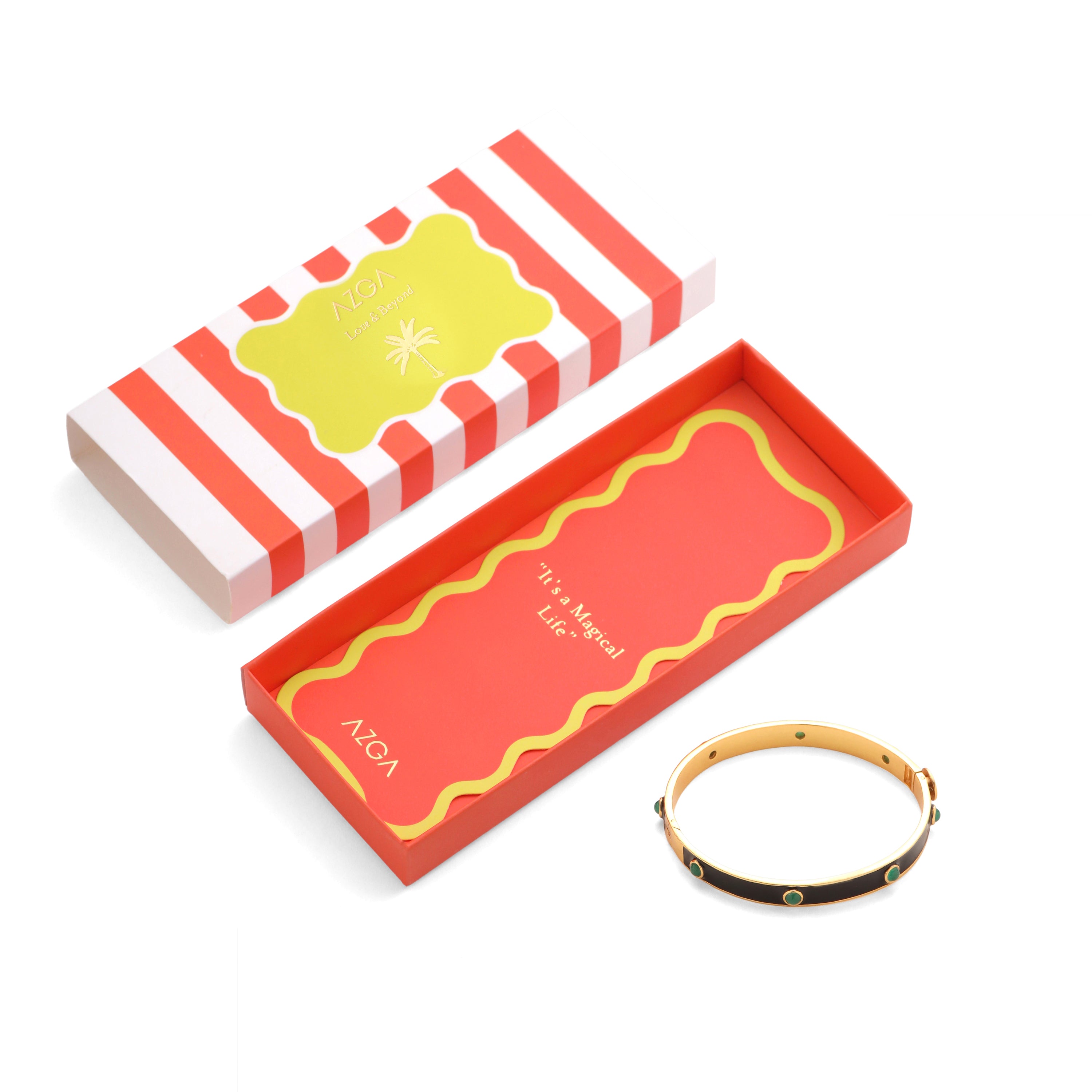 Classic Adjustable Enamel Bangle - Black