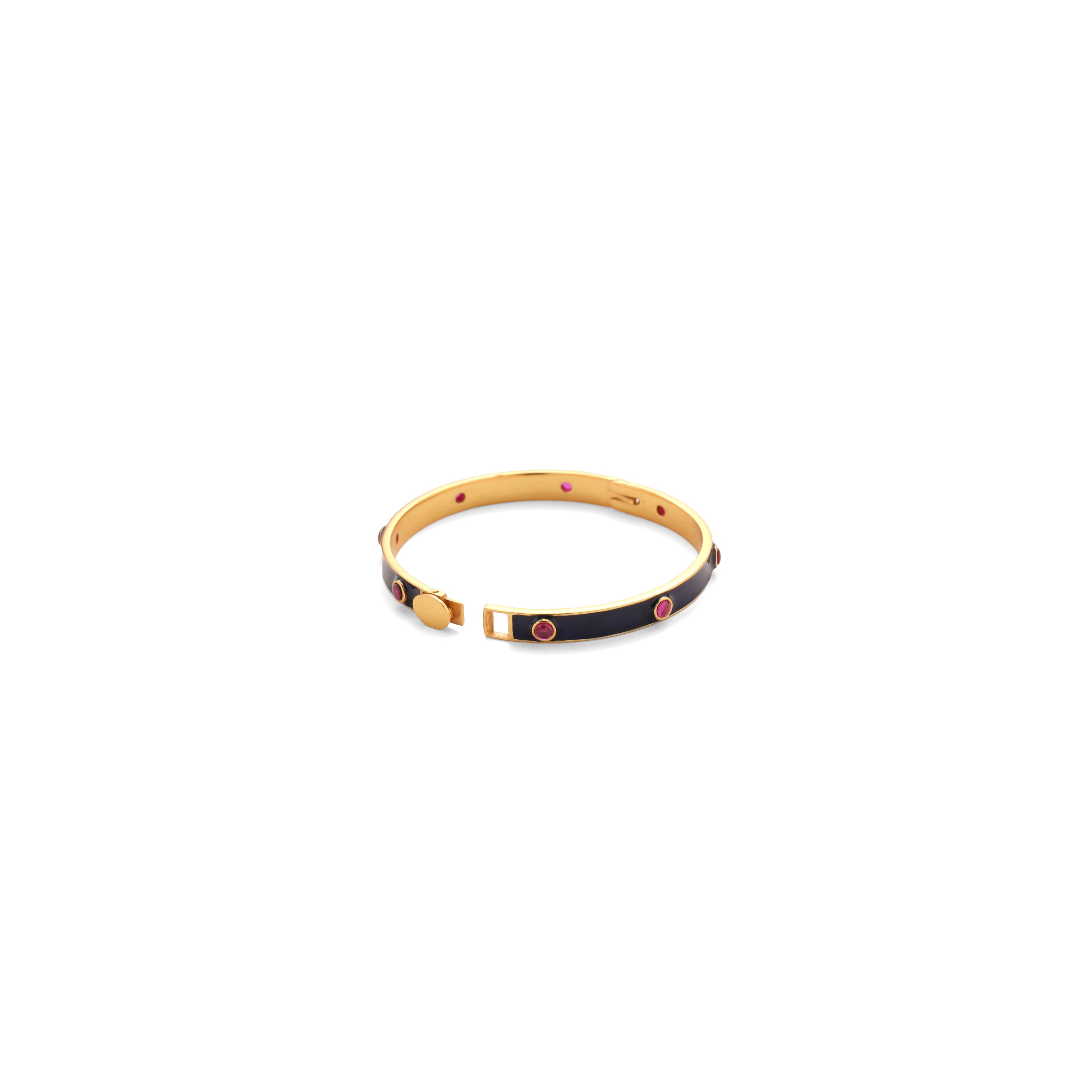 Classic Adjustable Enamel Bangle - Black & Maroon