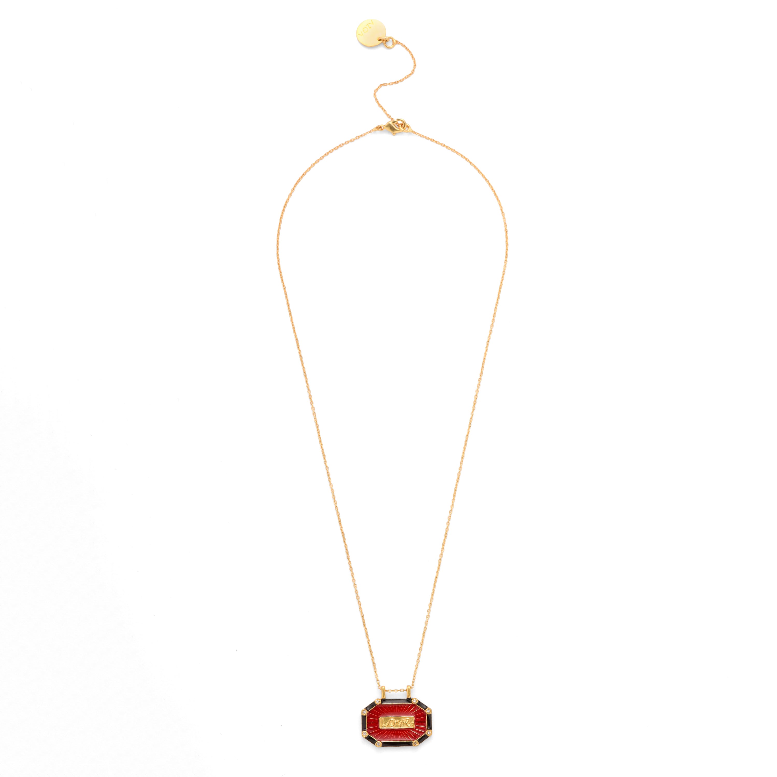 Love Medallion Necklace - Smoky & Maroon