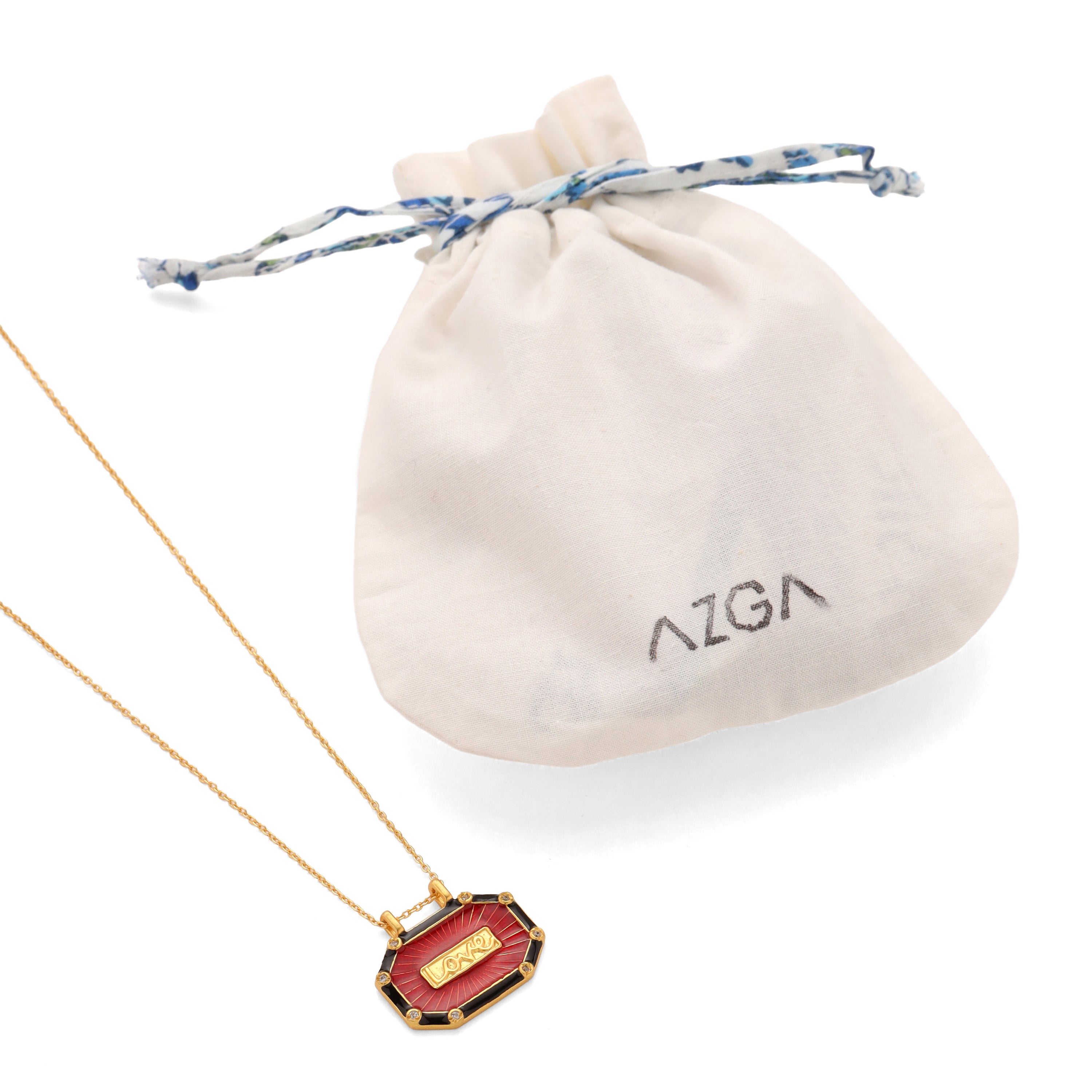 Love Medallion Necklace - Smoky & Maroon