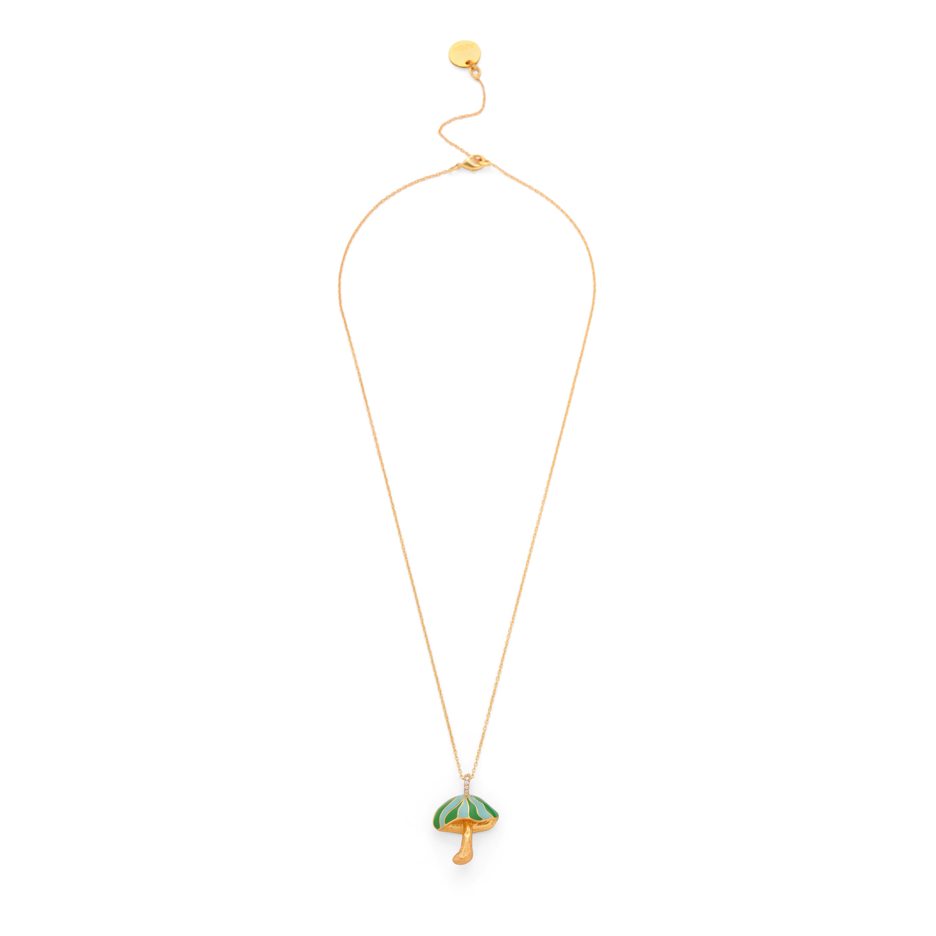 Mushroon Necklace - Green & Turquoise