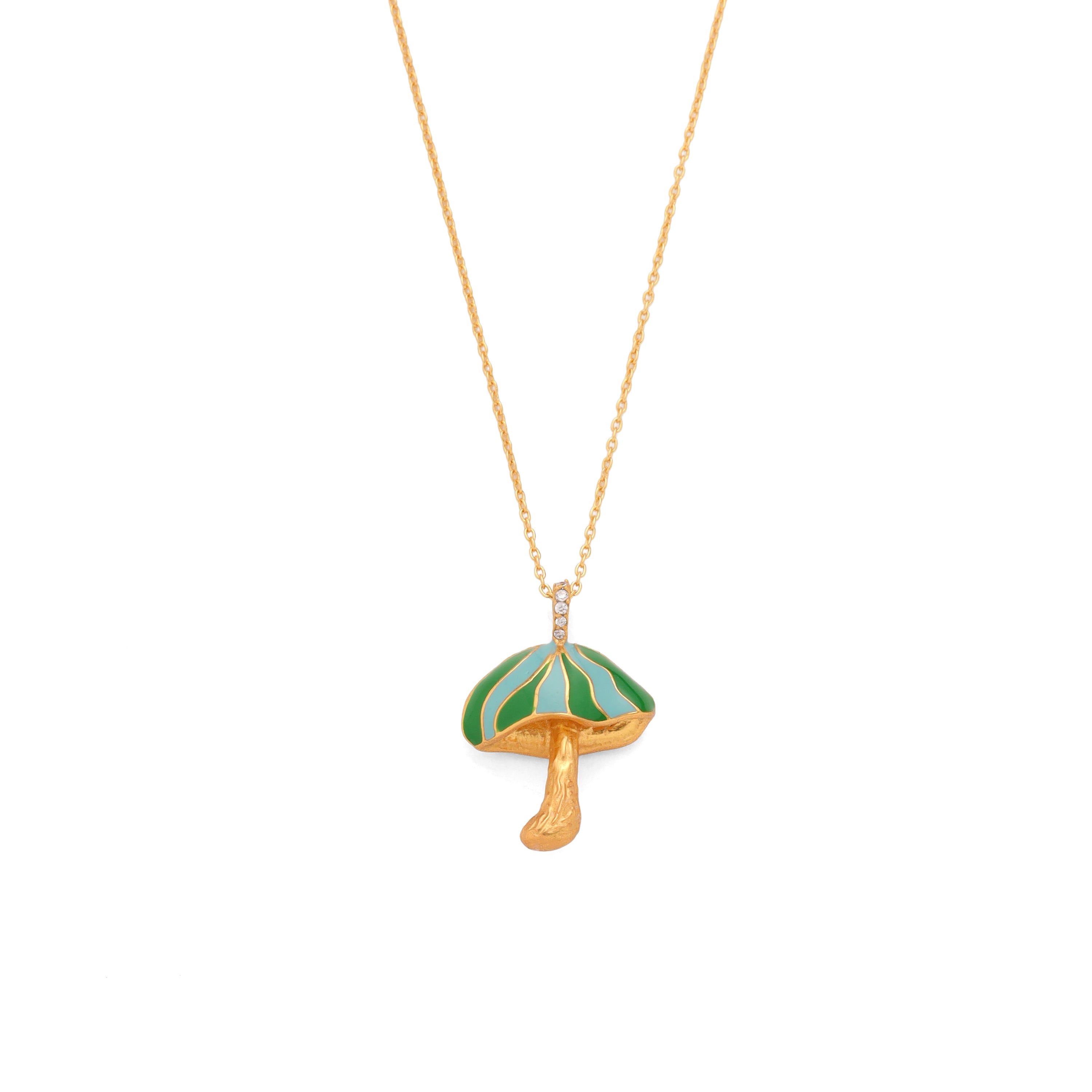 Mushroon Necklace - Green & Turquoise