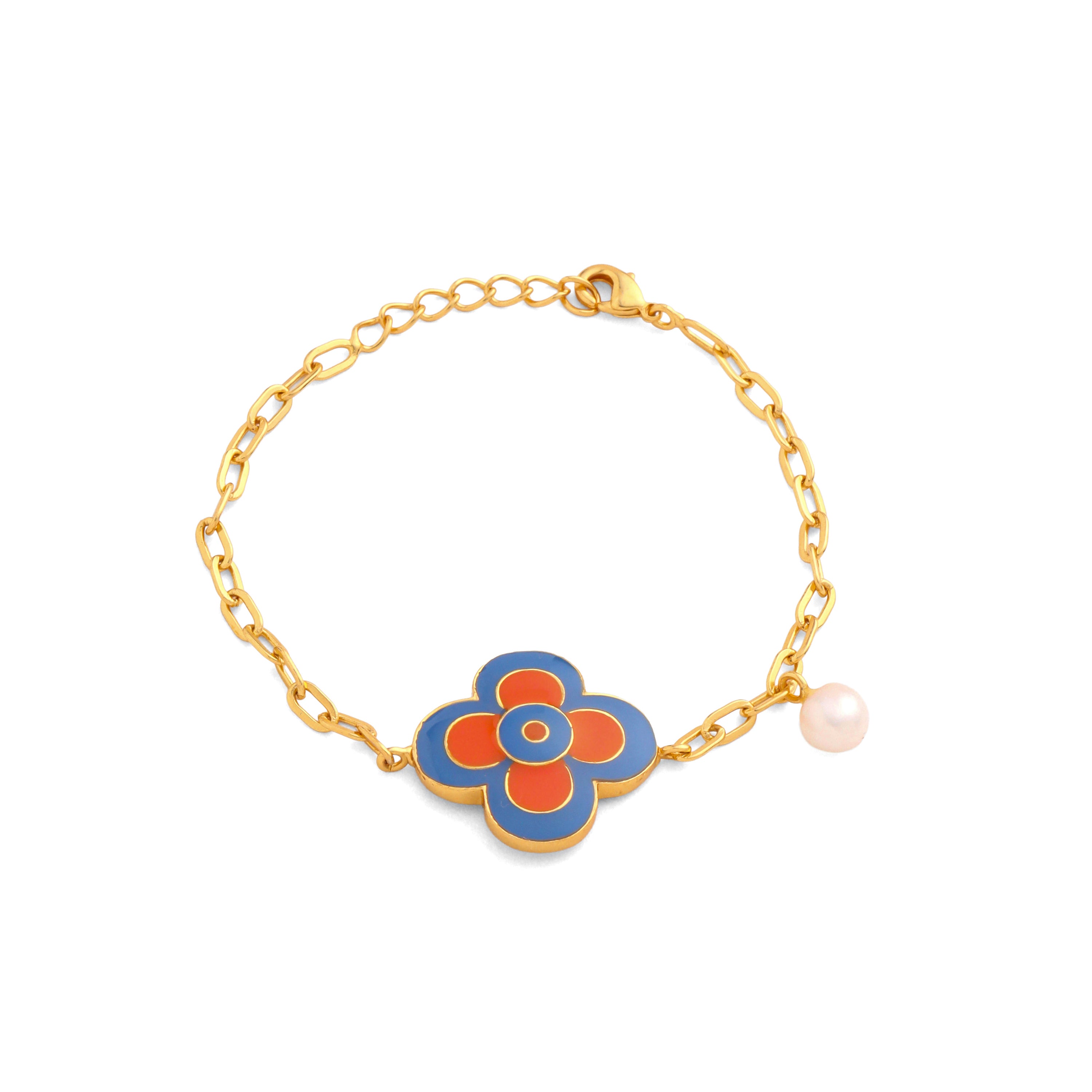 Le Flore Bracelet - Tangerine & Blue