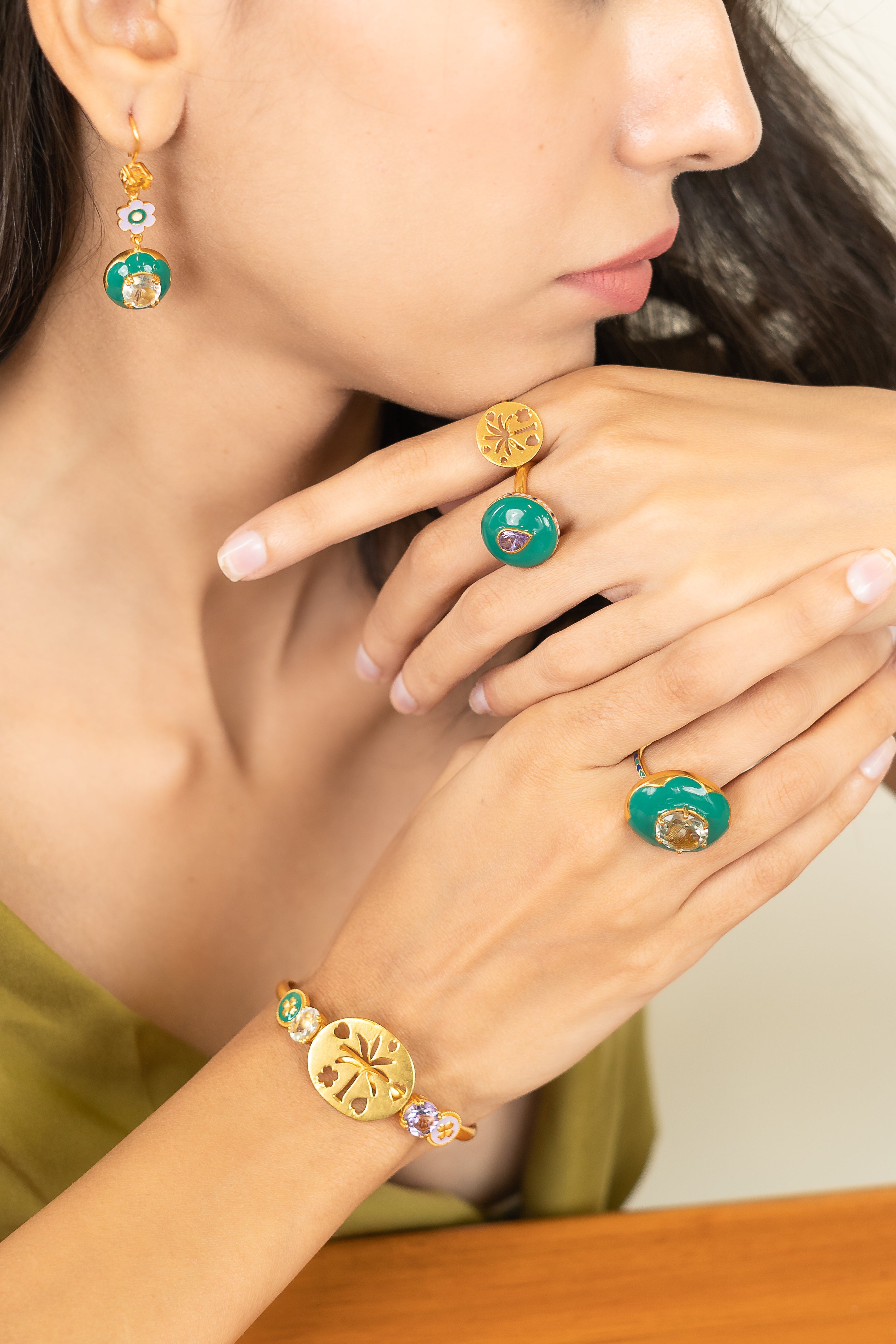 Palma peony Earrings