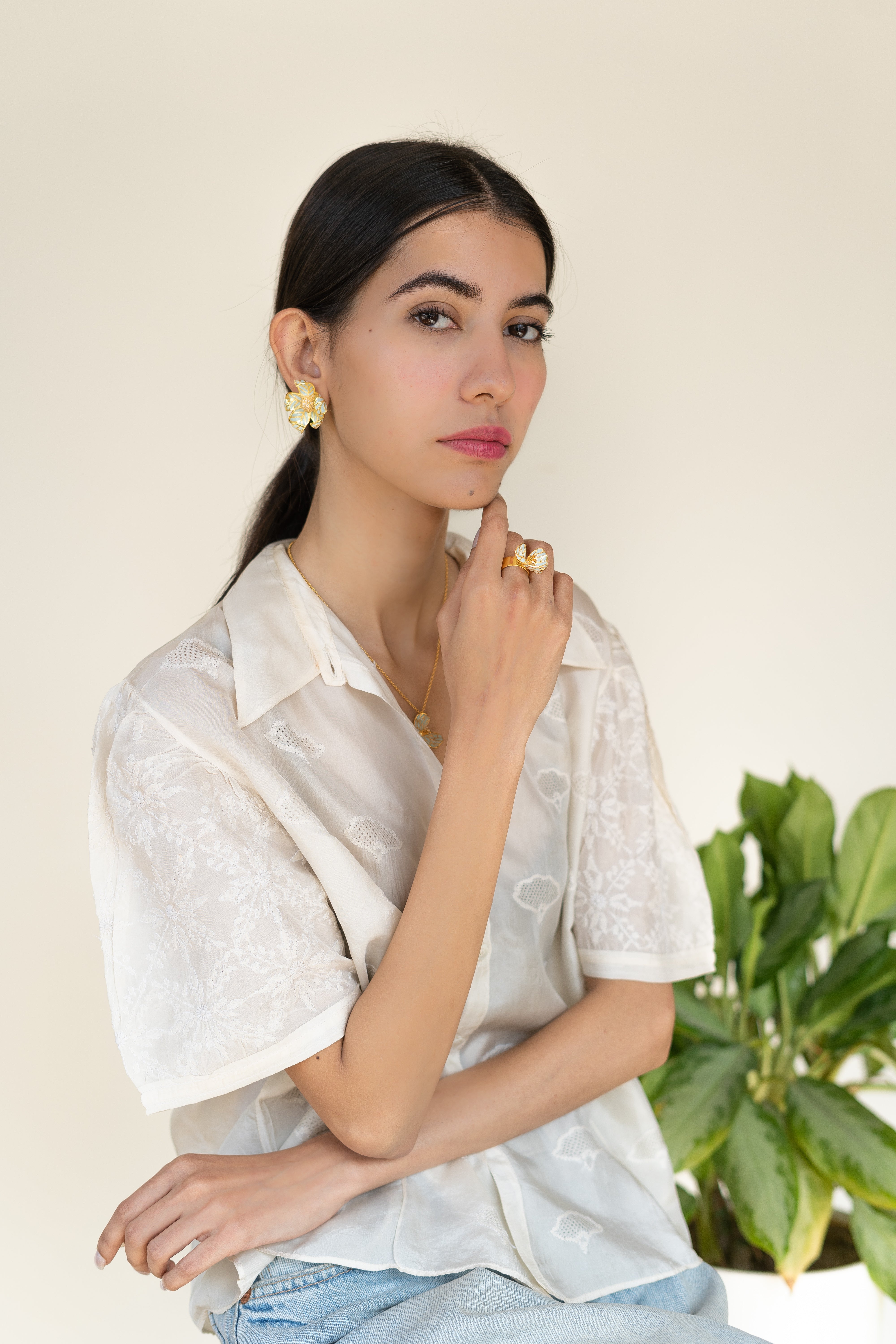 Tiny Fiore Ring - Powder Blue