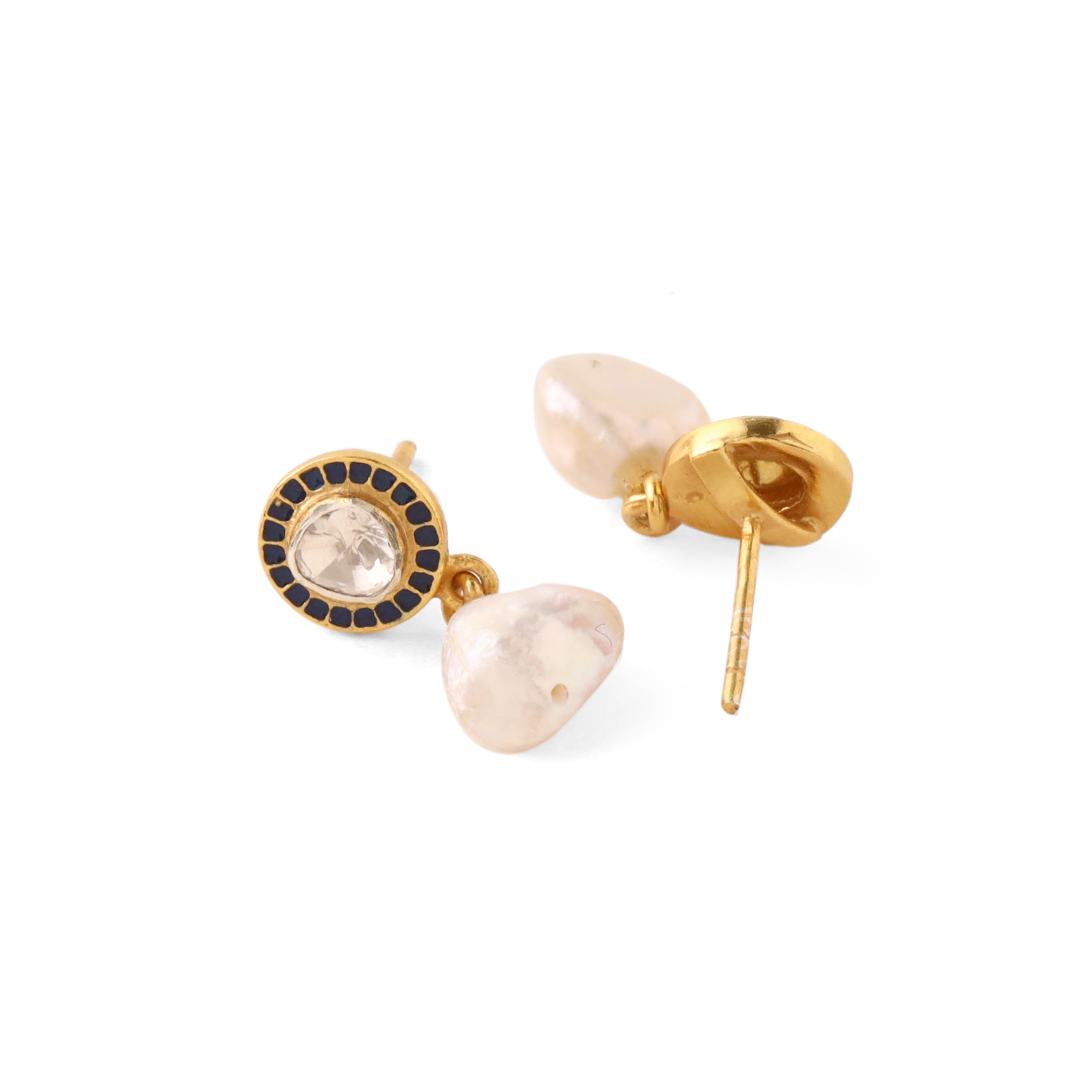 Polki pearl earrings