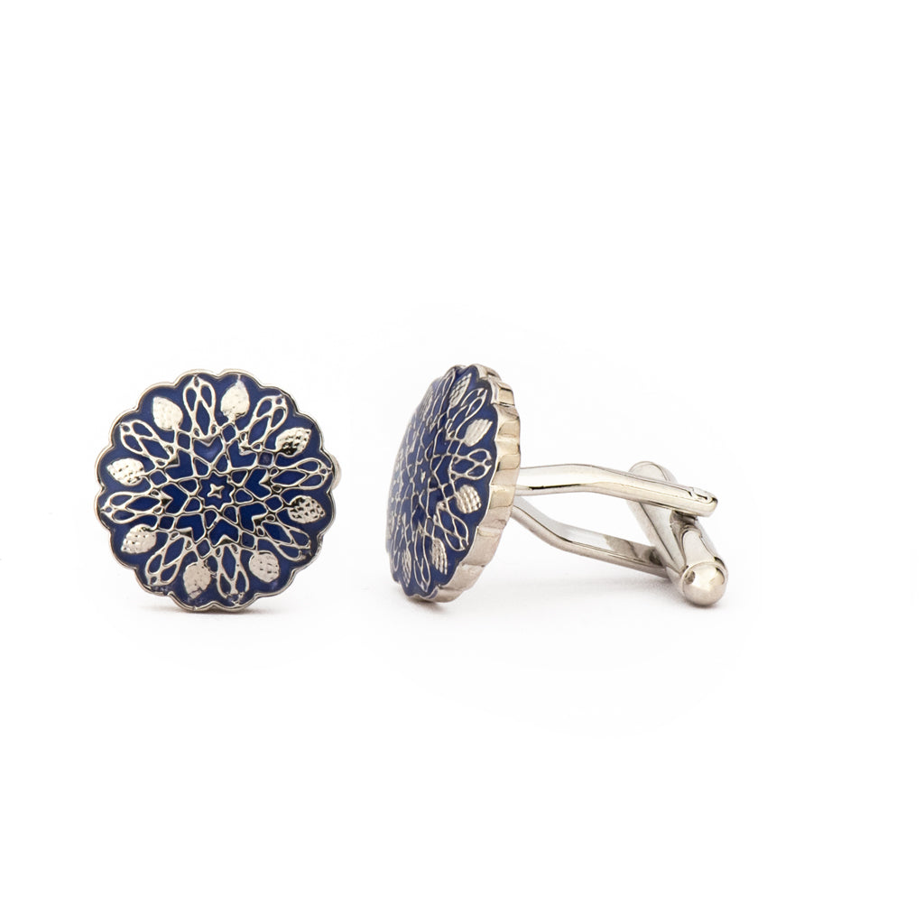 Mughal Cufflinks - White Gold