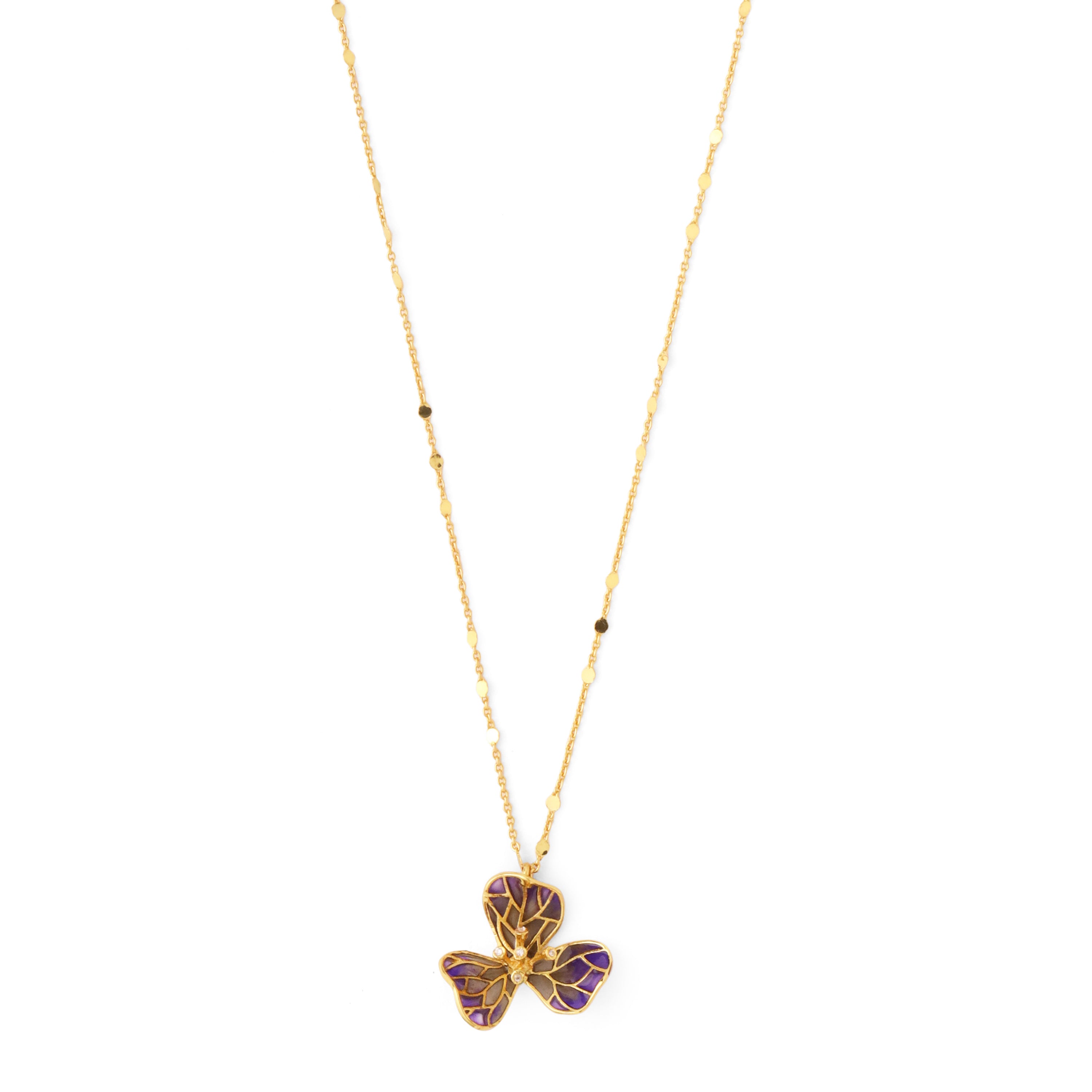 Tiny fiore neckchain - Amethyst and Smoky