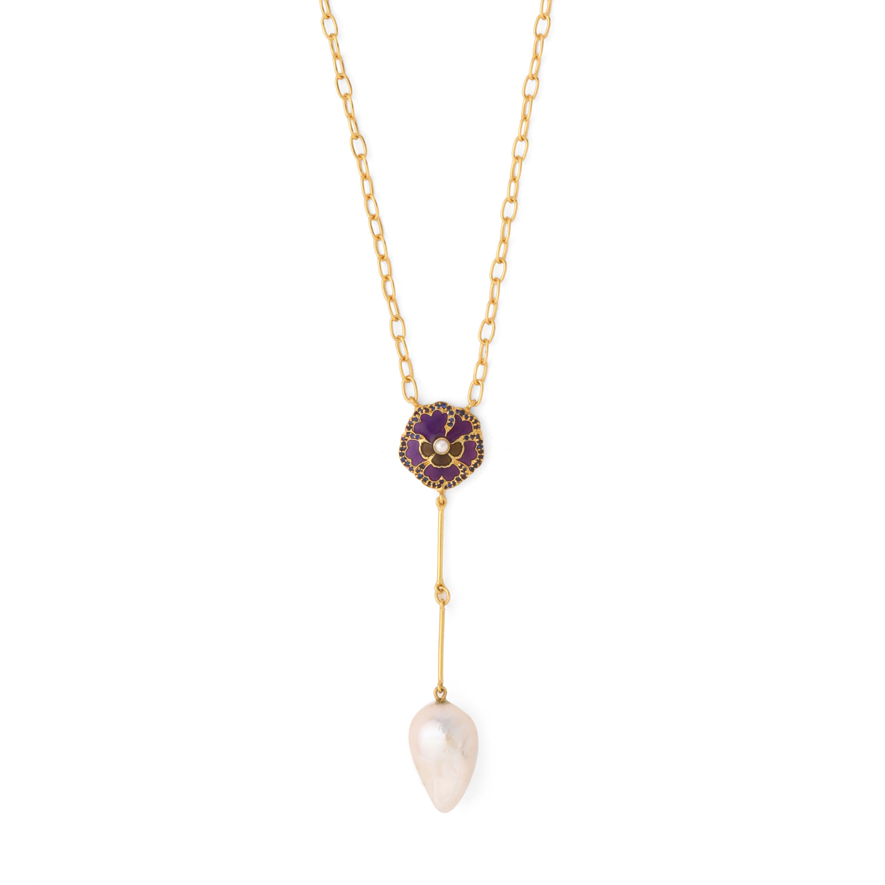 Baroque pearl flora necklace