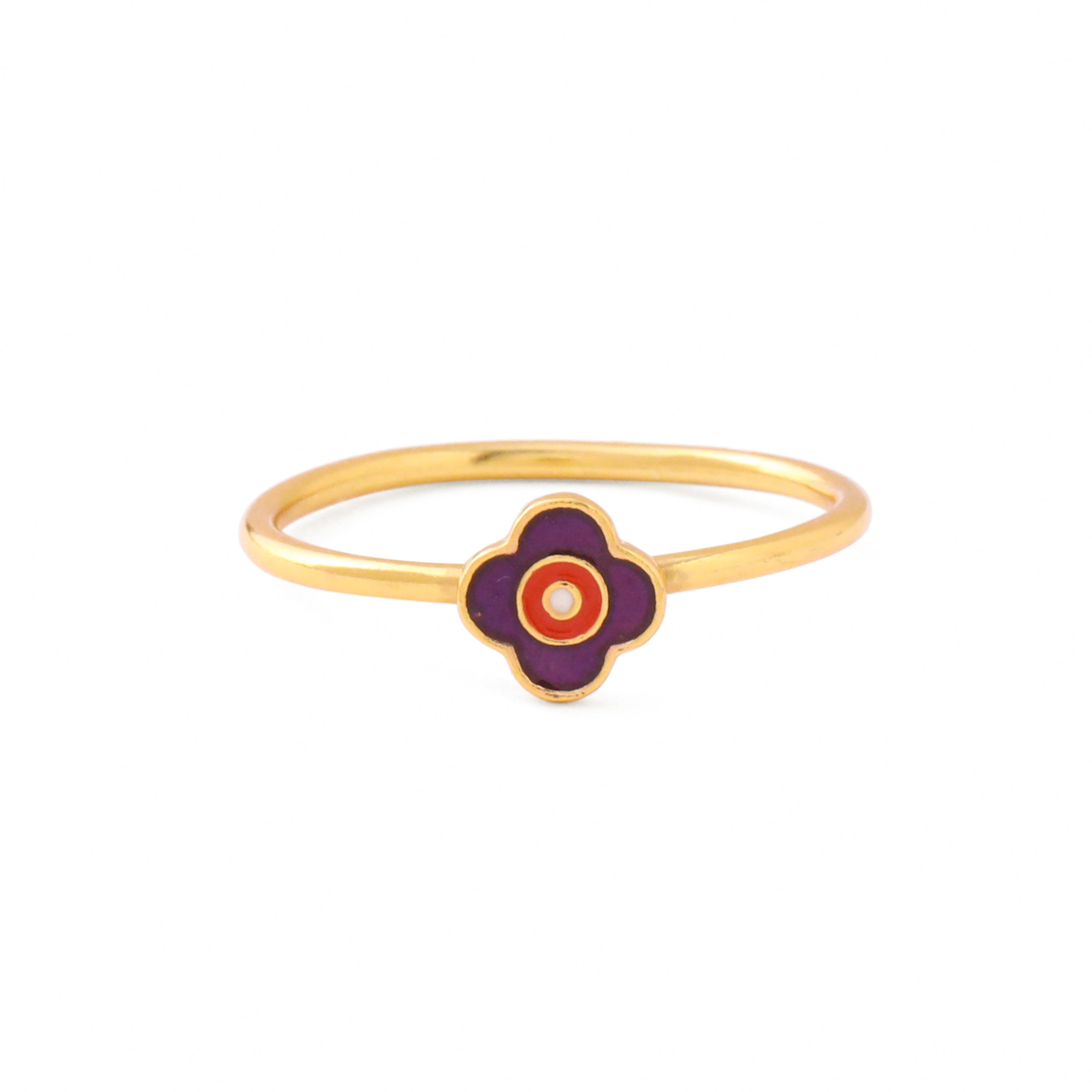 Flore Petite Band - Amethyst, Tangerine, Ivory