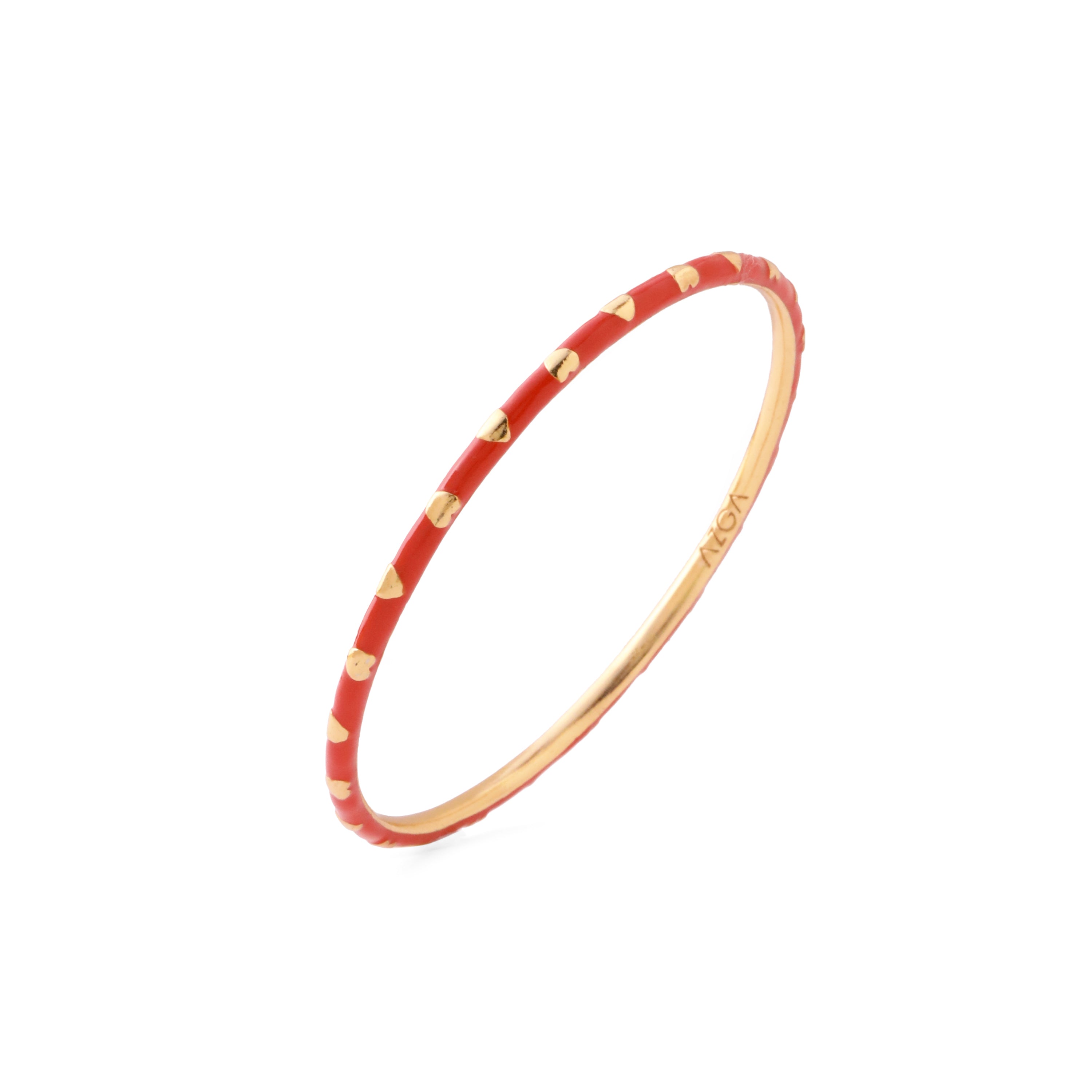 Heart Enamel Bangle - Tangerine