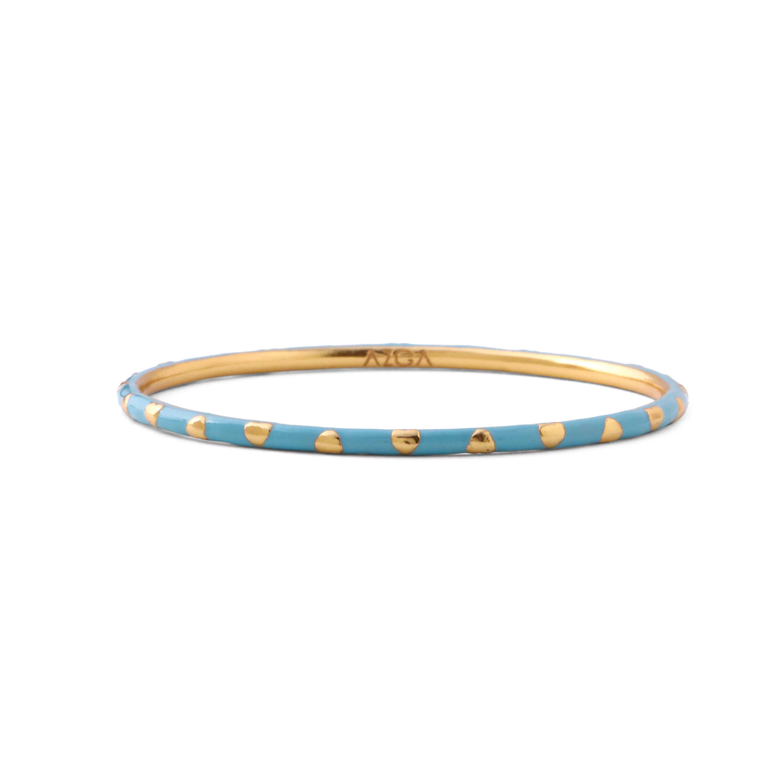 Heart Enamel Bangle - Turquoise