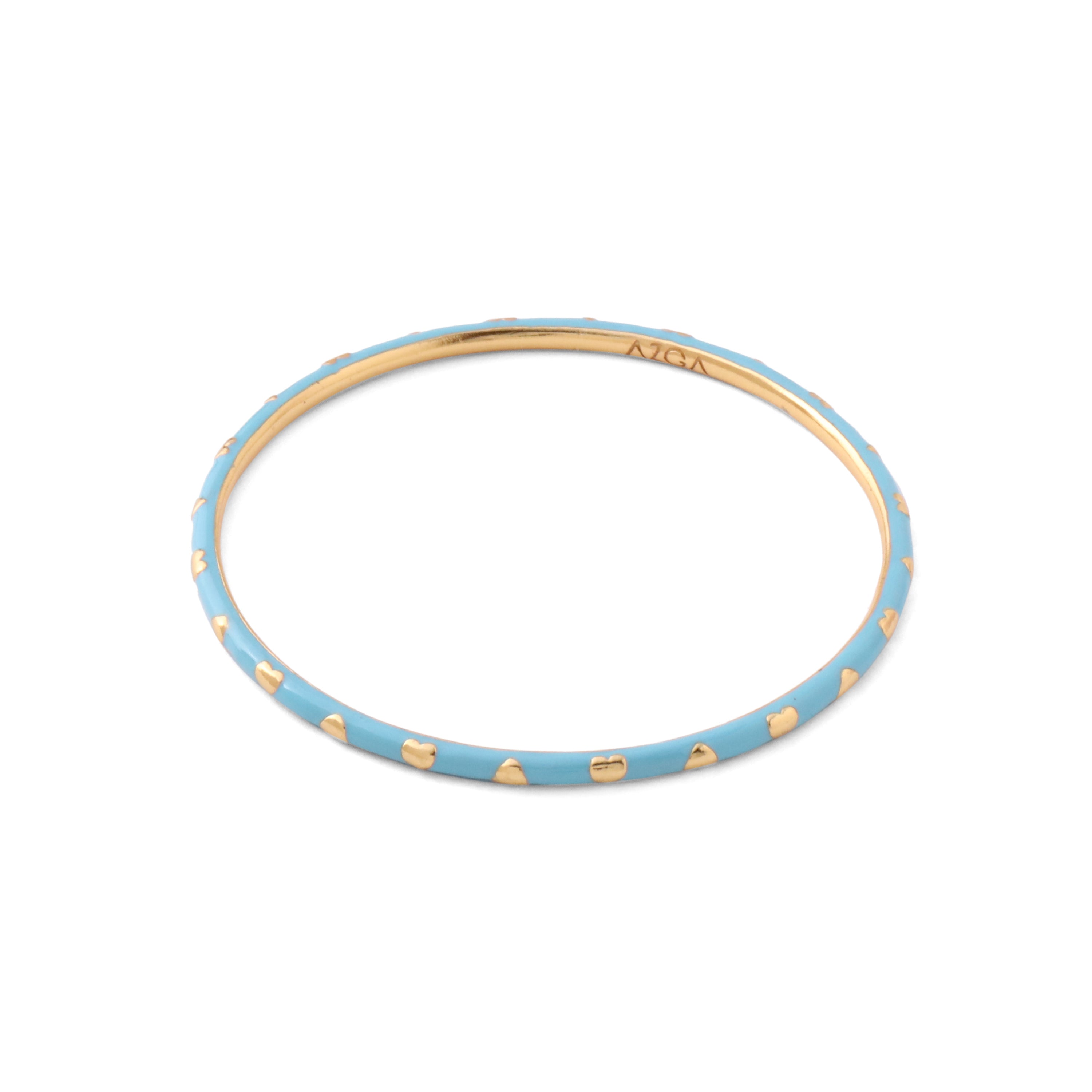 Heart Enamel Bangle - Turquoise