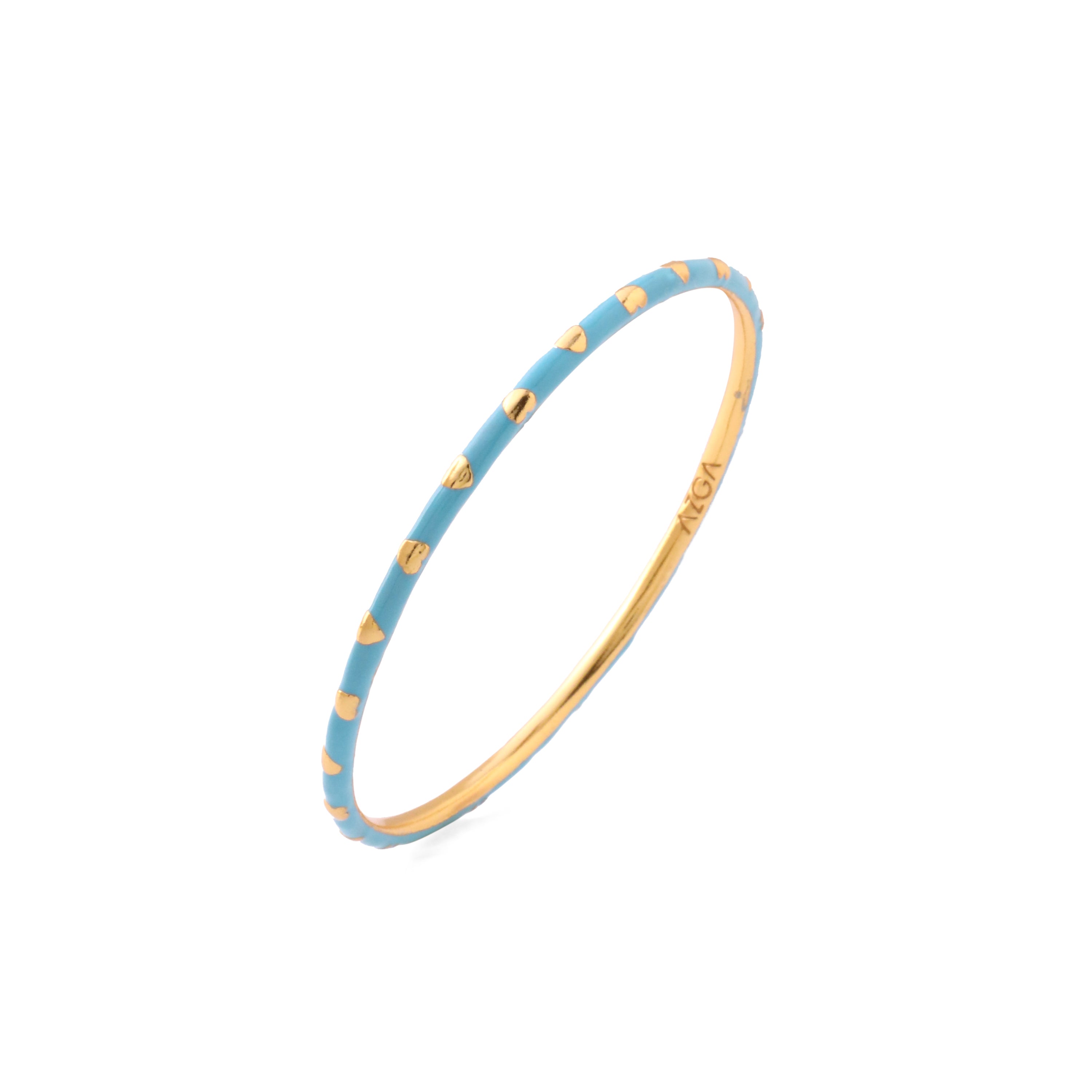Heart Enamel Bangle - Turquoise