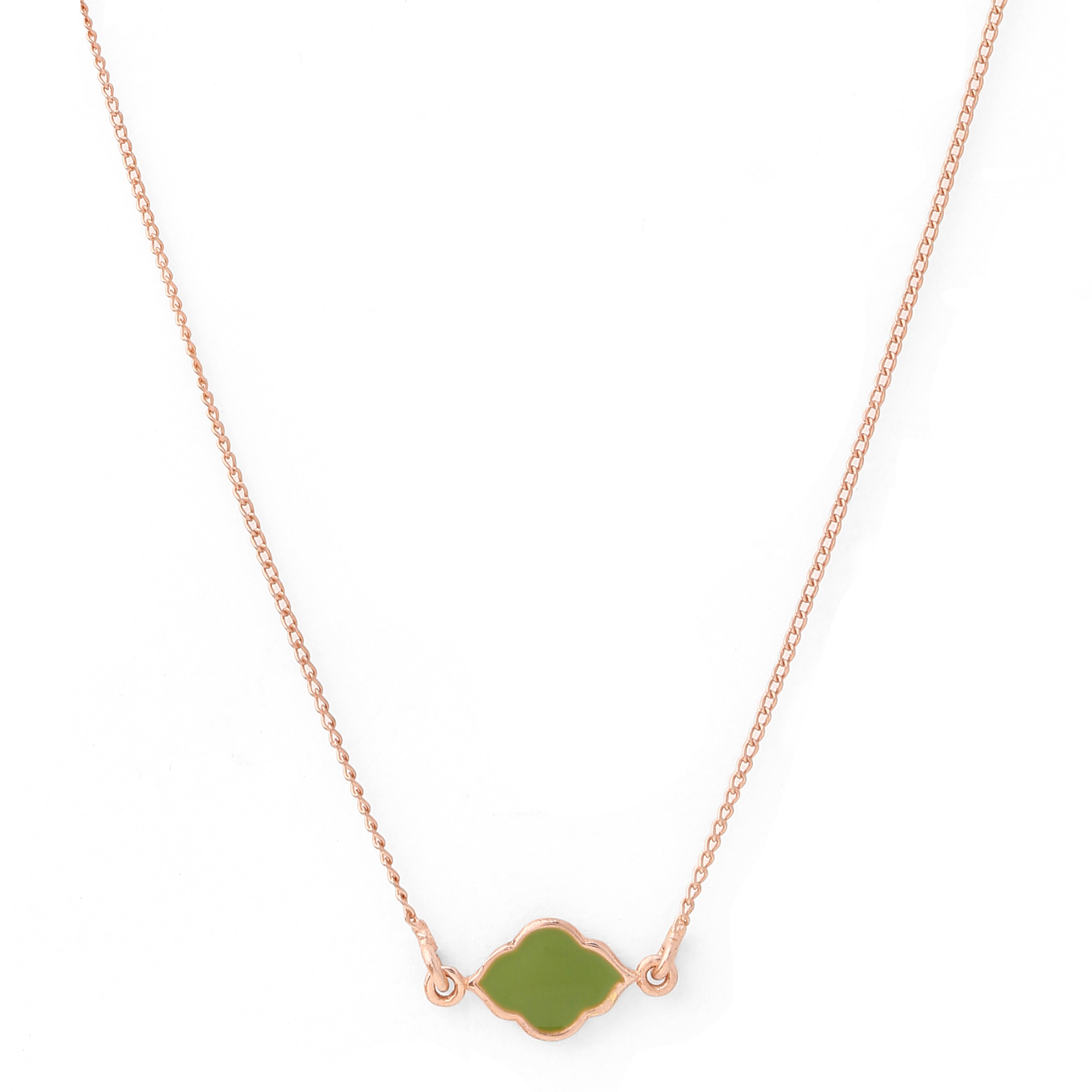 Moroccan Neck chain - Green Rose Gold