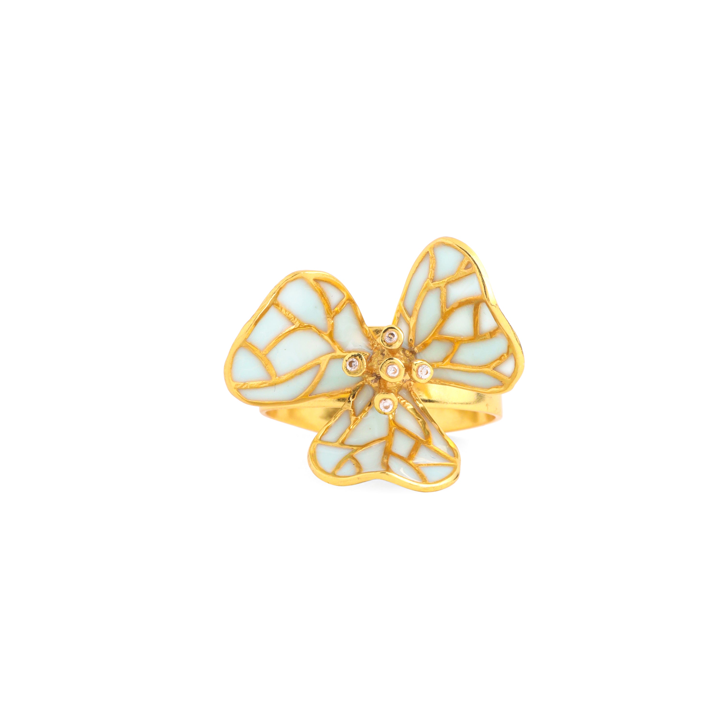 Tiny Fiore Ring - Powder Blue