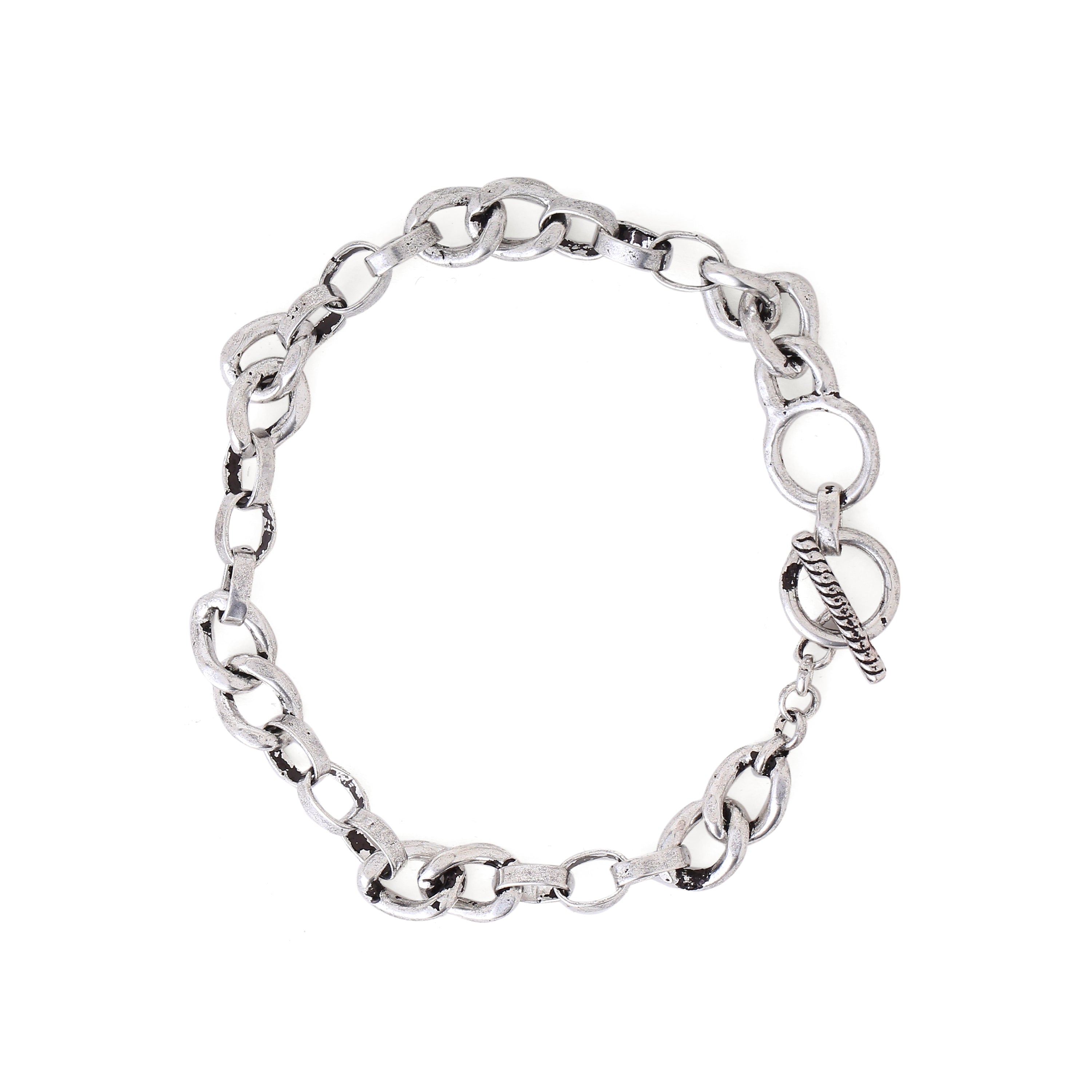 Sicilian toggle bracelet - oxidised silver