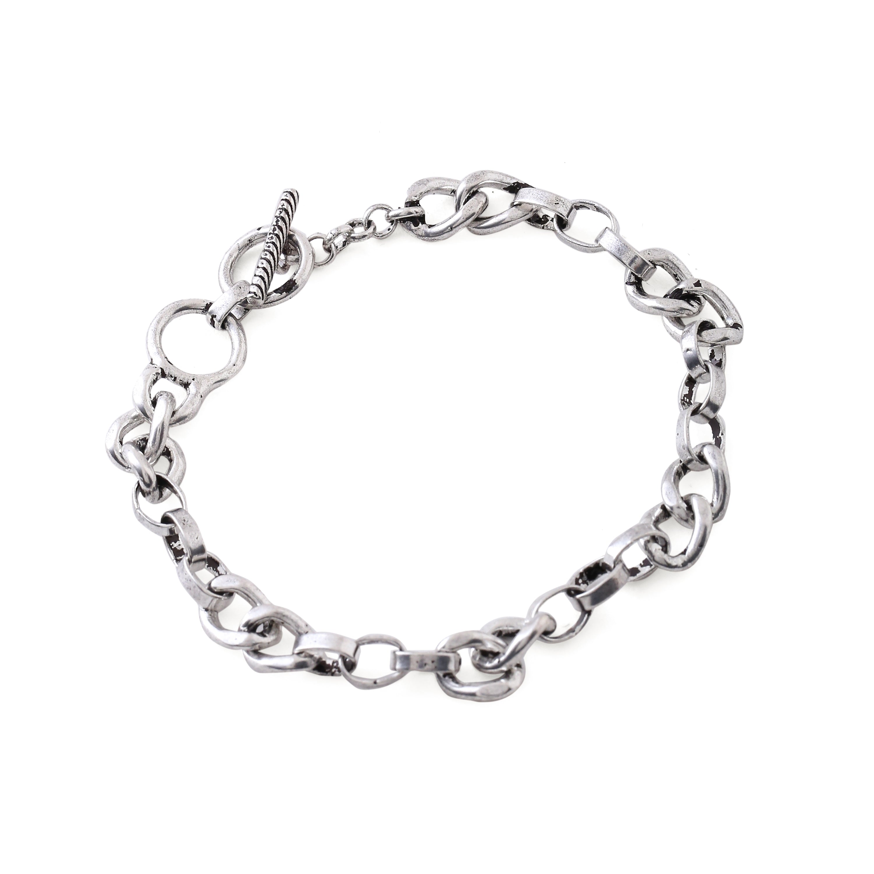 Sicilian toggle bracelet - oxidised silver